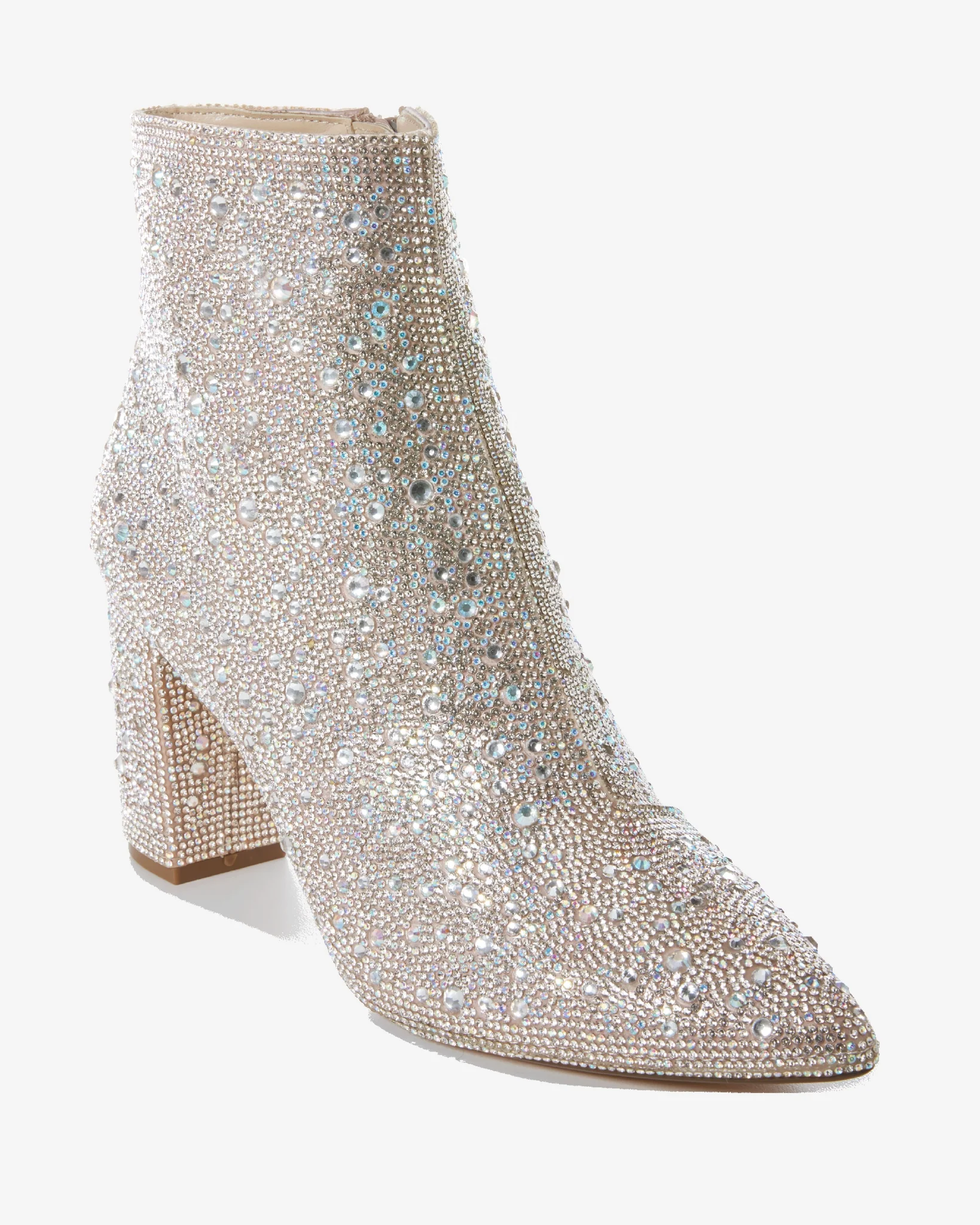 Rhinestone Embellished Bootie Silver - Mycitystee
