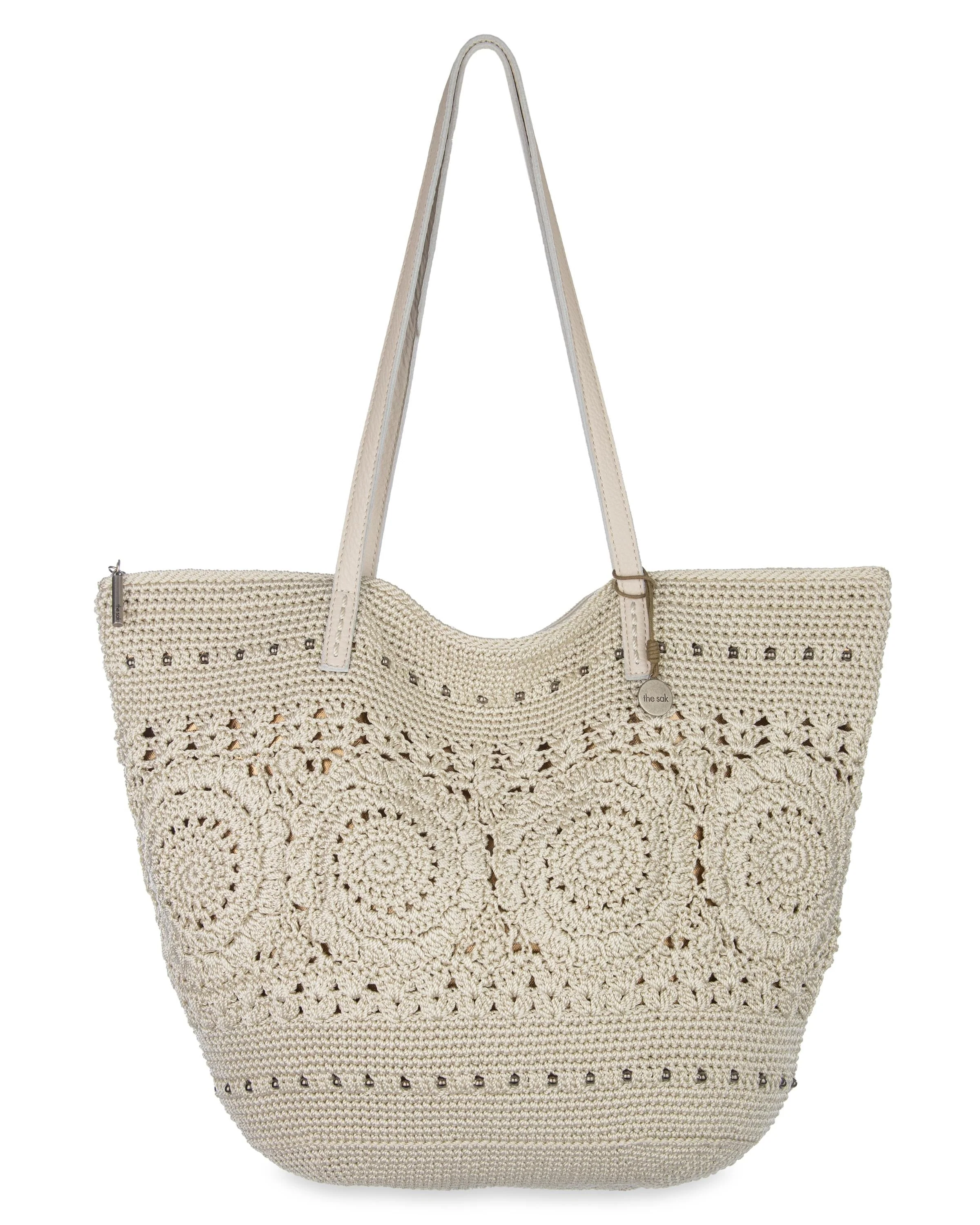 Faye Large Tote - Hand Crochet - Natural Medallion - Mycitystee