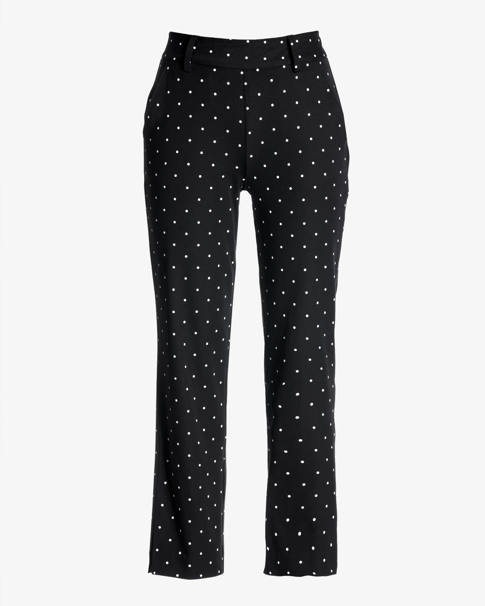 Newport Twill Pull On Cropped Polka Dot Print Pant Black/White - Mycitystee