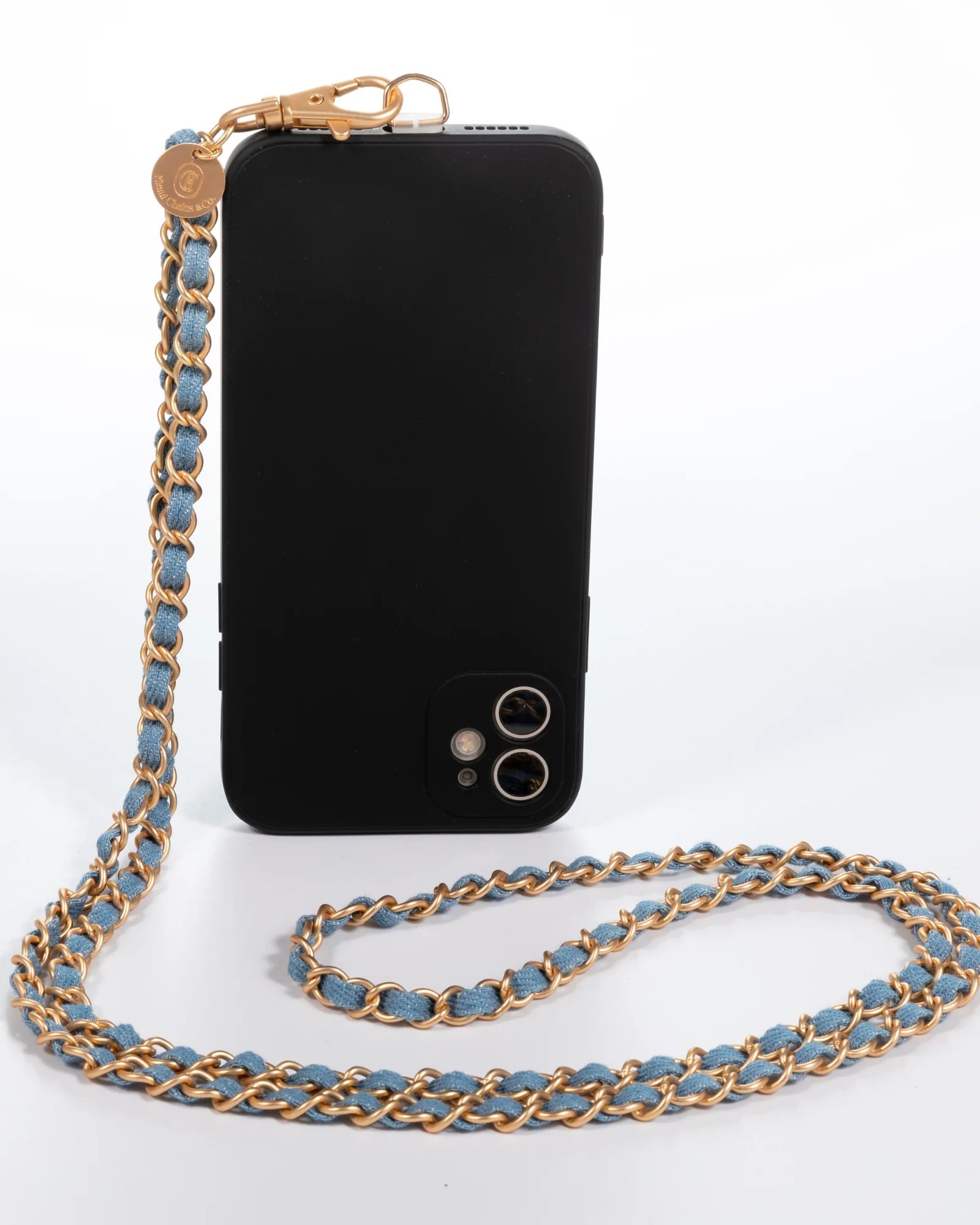 Denim Dream x Matte Gold Crossbody Phone Chain - Mycitystee