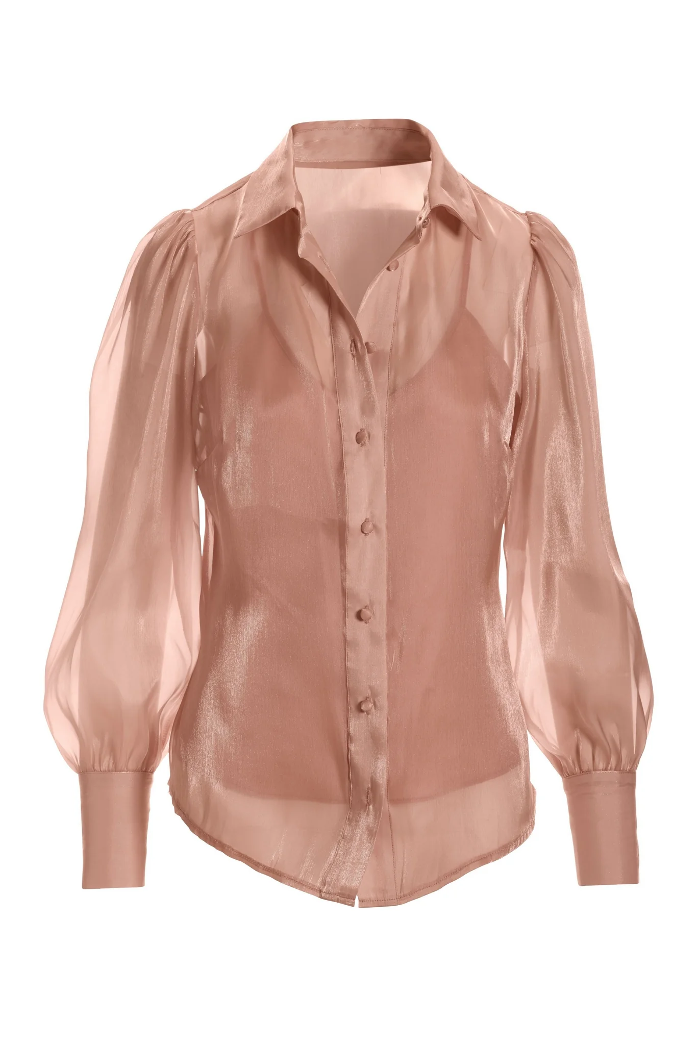 Organza Victoria Chic Drama Sleeve Shirt Blush - Mycitystee