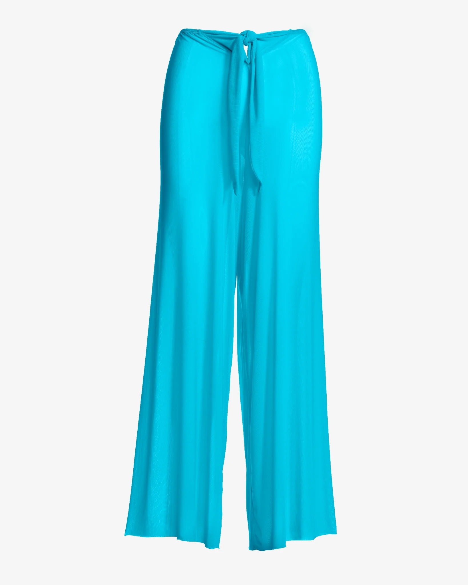 Mesh Tie Waist Coverup Pant Turquoise - Mycitystee