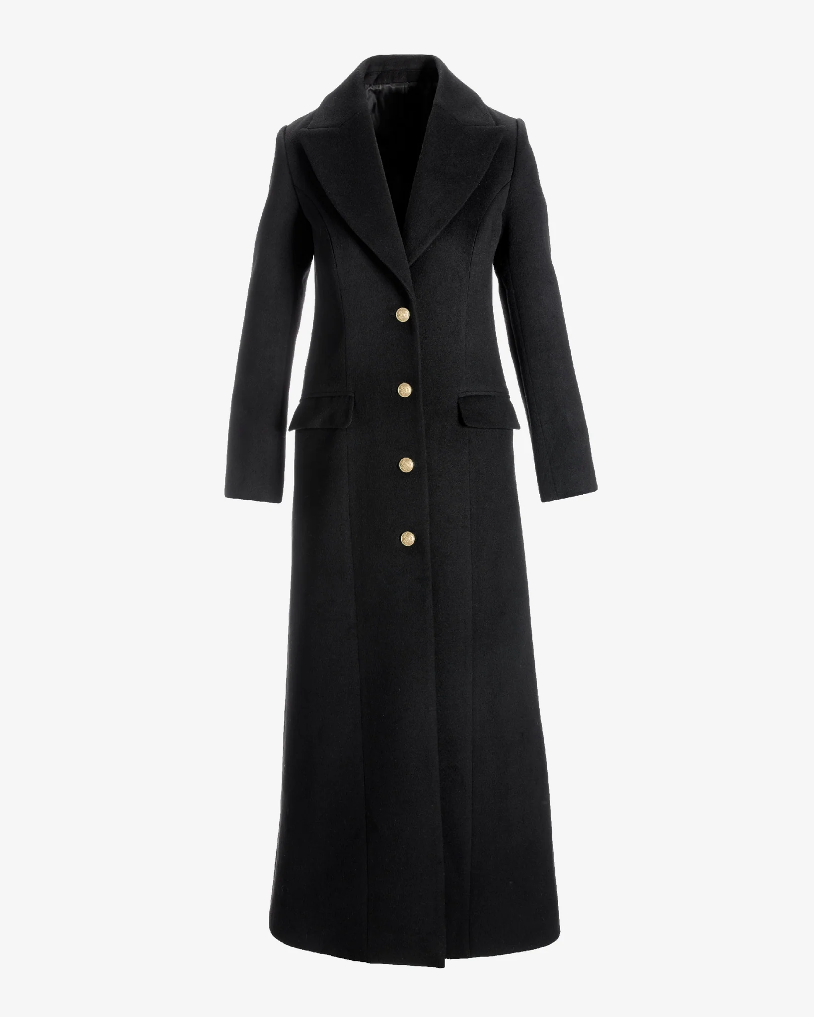 Full Length Classic Tailored Coat Black - Mycitystee