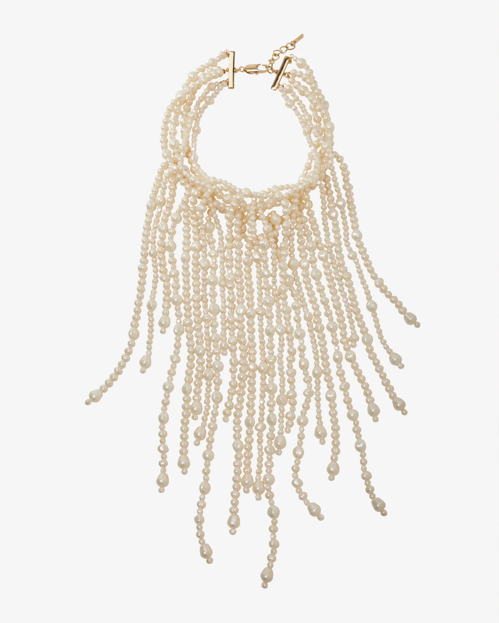 Pearl Layered Drop Necklace Off White - Mycitystee