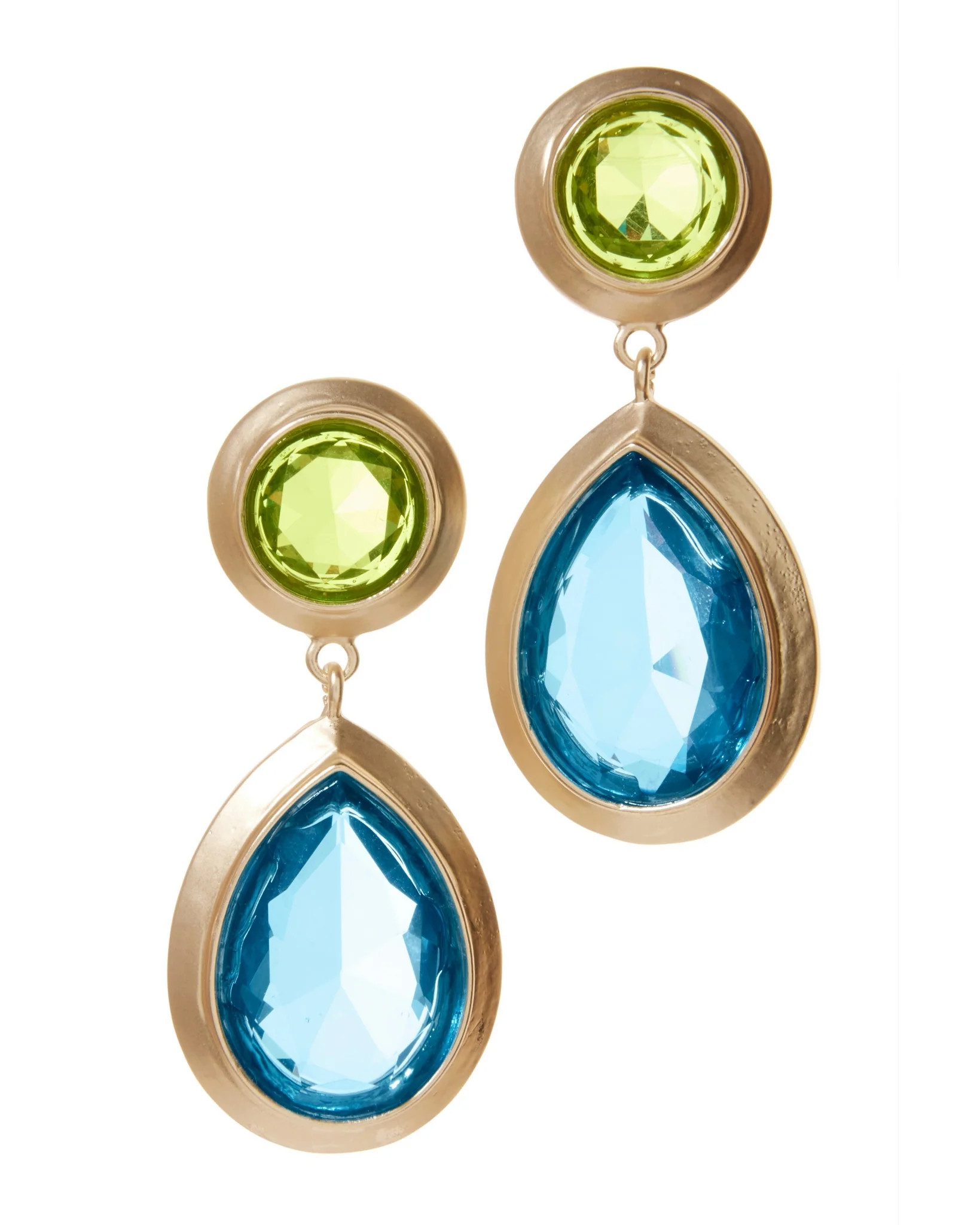 Gem Drop Earring Green Multi - Mycitystee