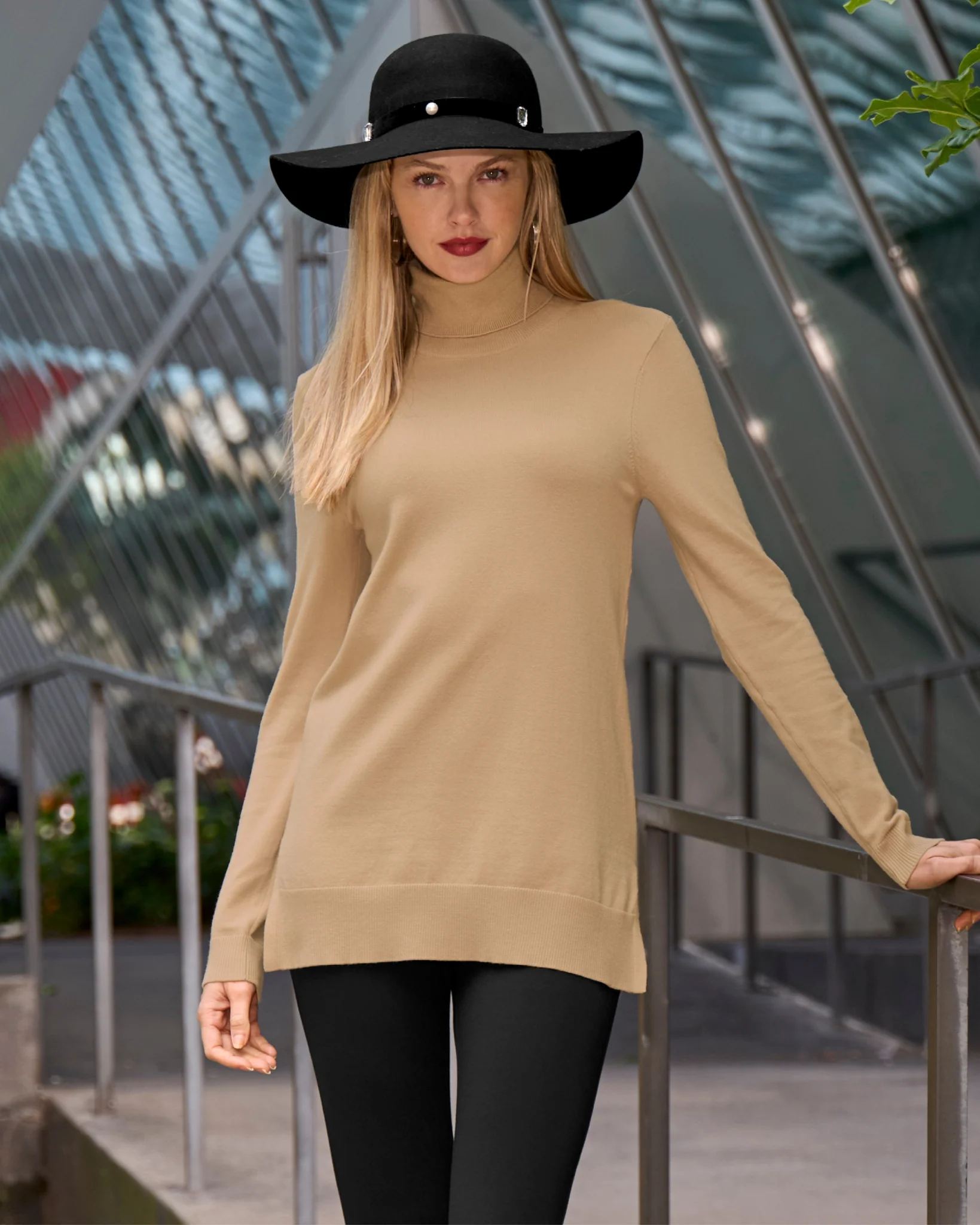 Lightweight Turtleneck Sweater Sesame - Mycitystee