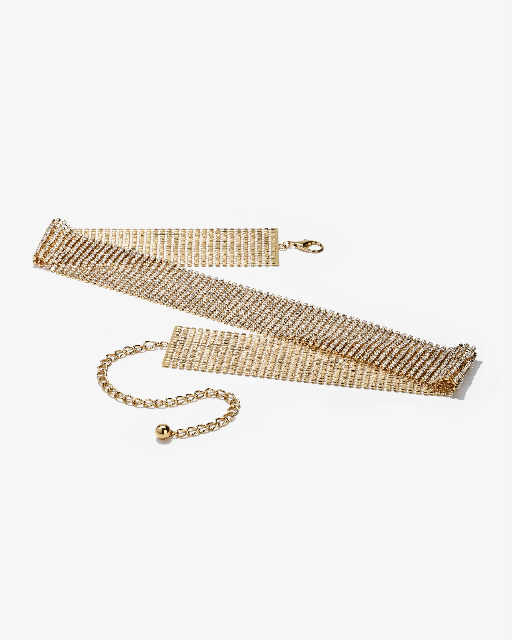Rhinestone Chain Belt Gold Multi - Mycitystee