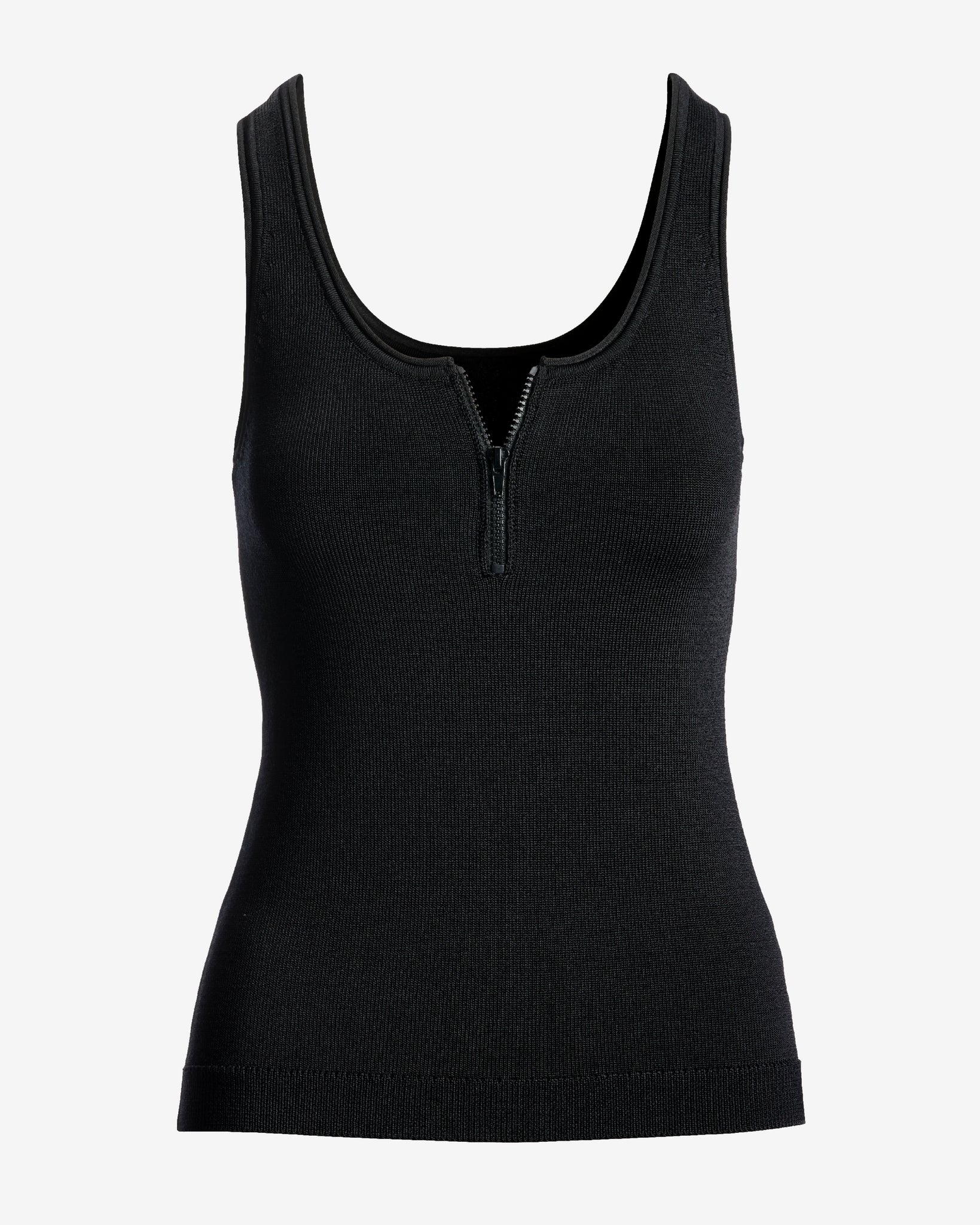 Half Zip Sweater Tank Black - Mycitystee