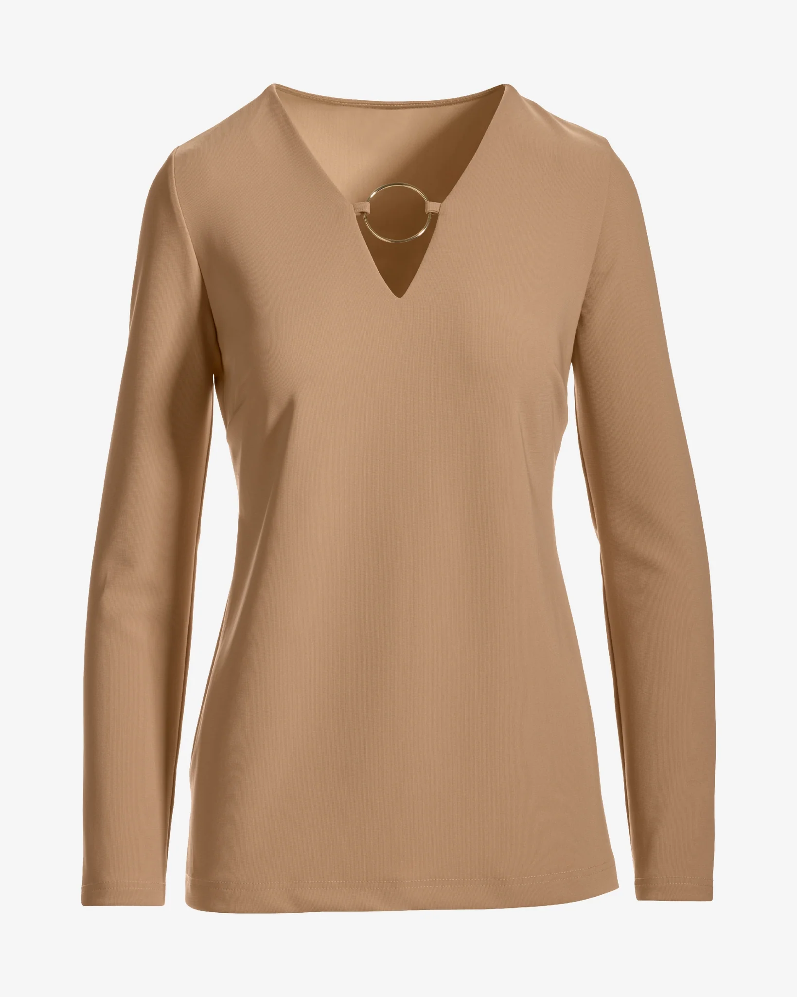 Beyond Travel Ring Detail Tunic Top Natural - Mycitystee