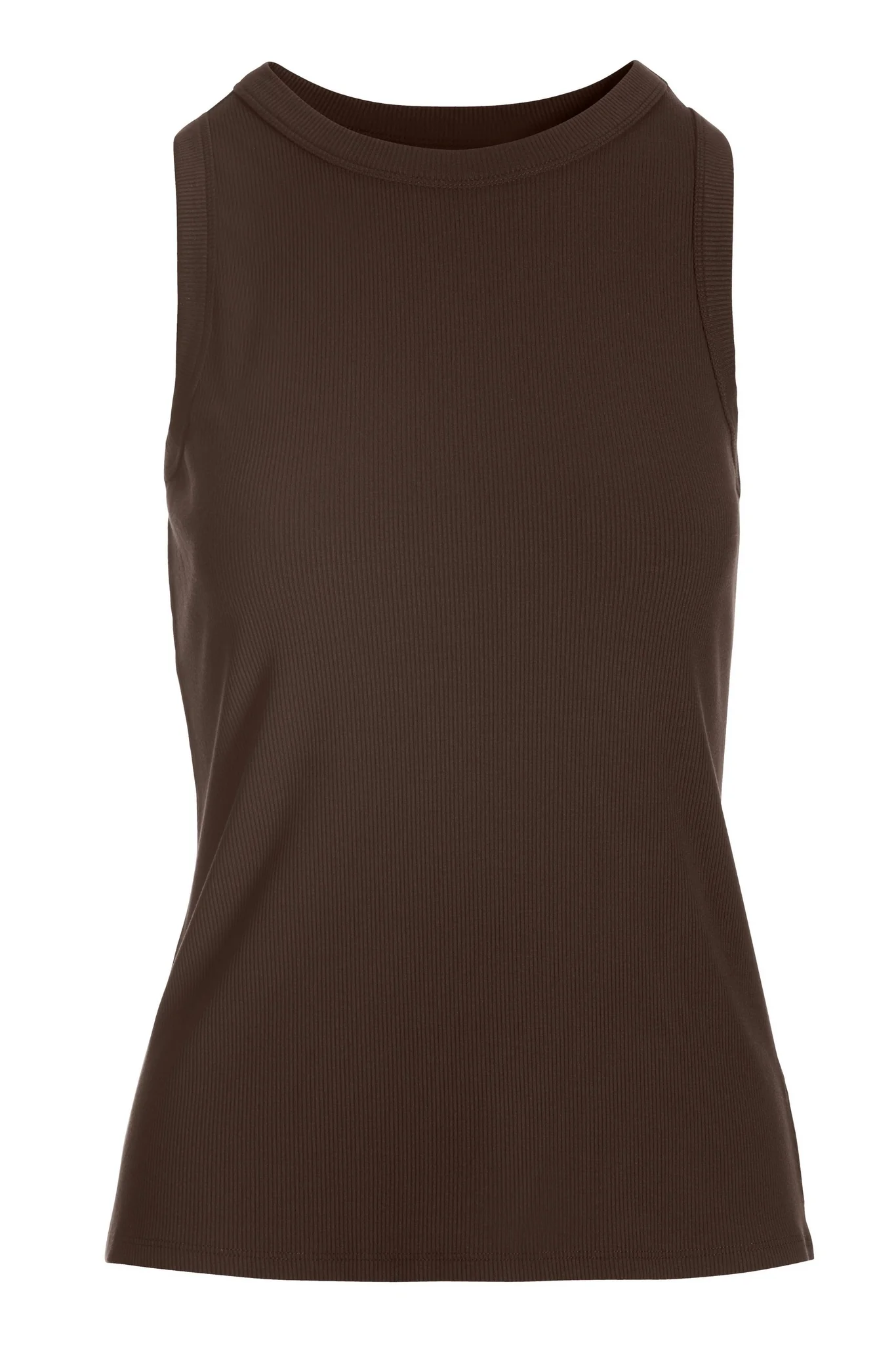 Rib High Neck Tank Safari Brown - Mycitystee