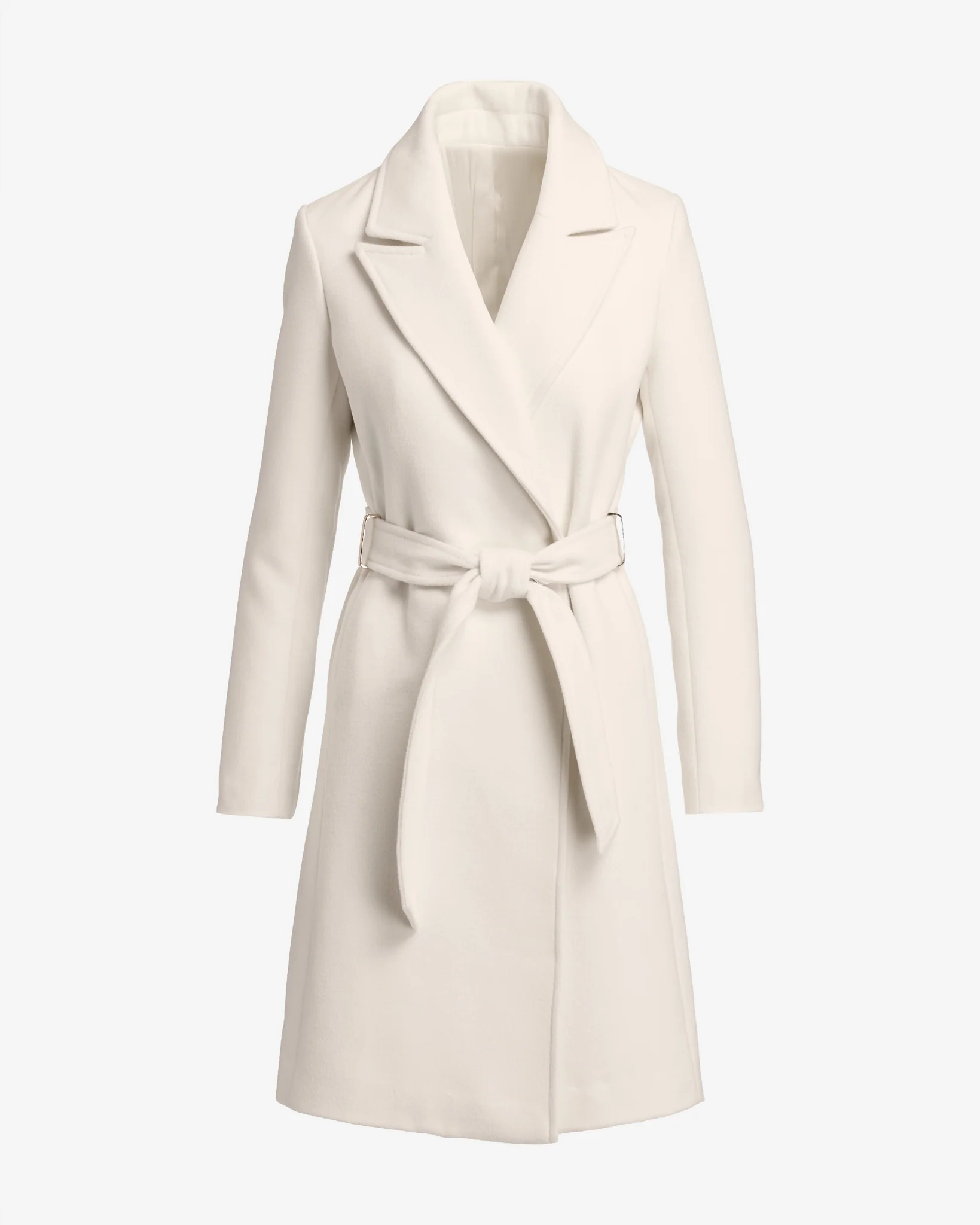 Luxe Tie Waist Hardware Detail Coat Ivory - Mycitystee