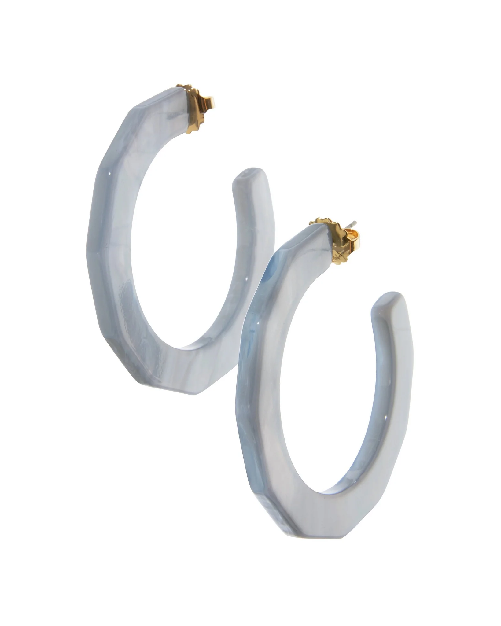 Glistening Resin Textured Hoop Earring Light Blue - Mycitystee