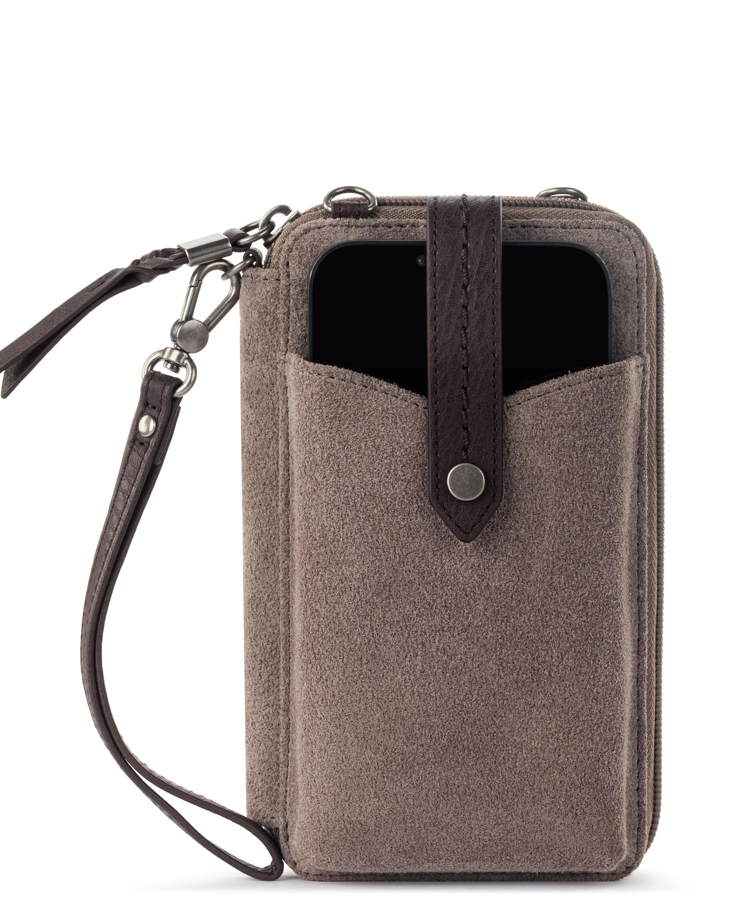 Silverlake Smartphone Wallet - Leather - Mushroom Suede - Mycitystee