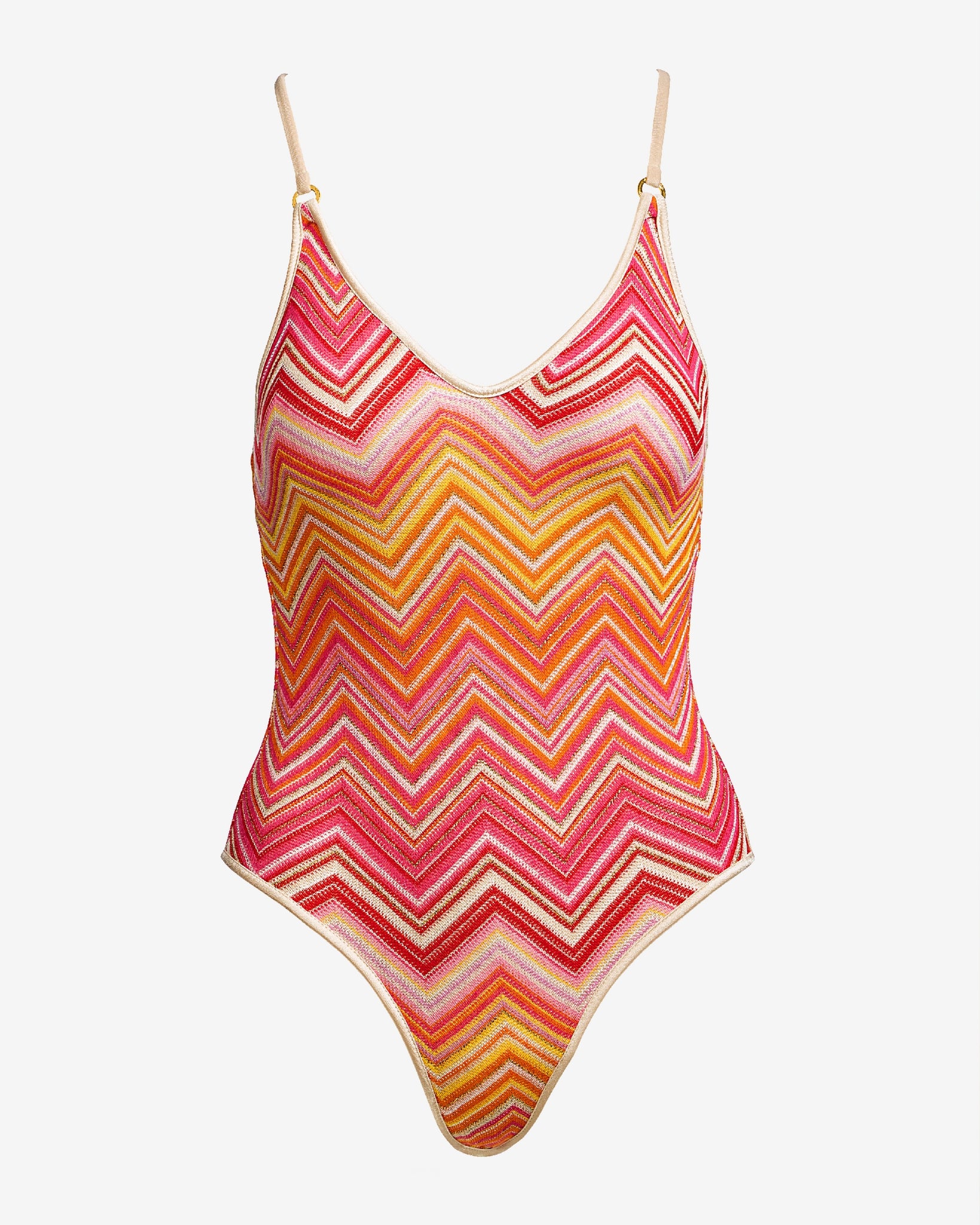 Metallic Chevron One Piece Pink Multi - Mycitystee