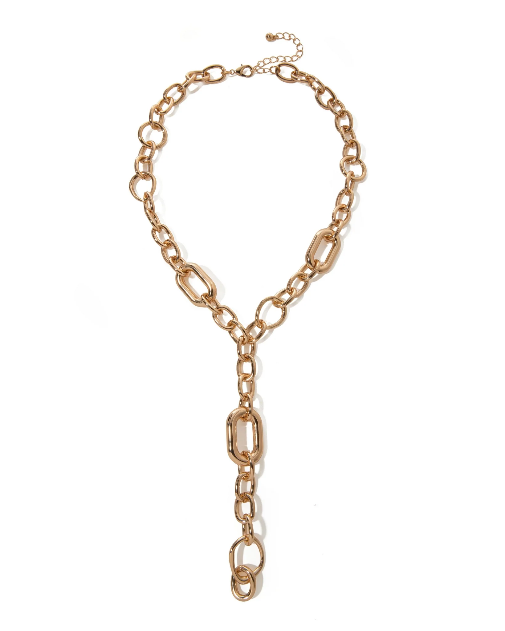 Chain Linked Drop Necklace Gold - Mycitystee