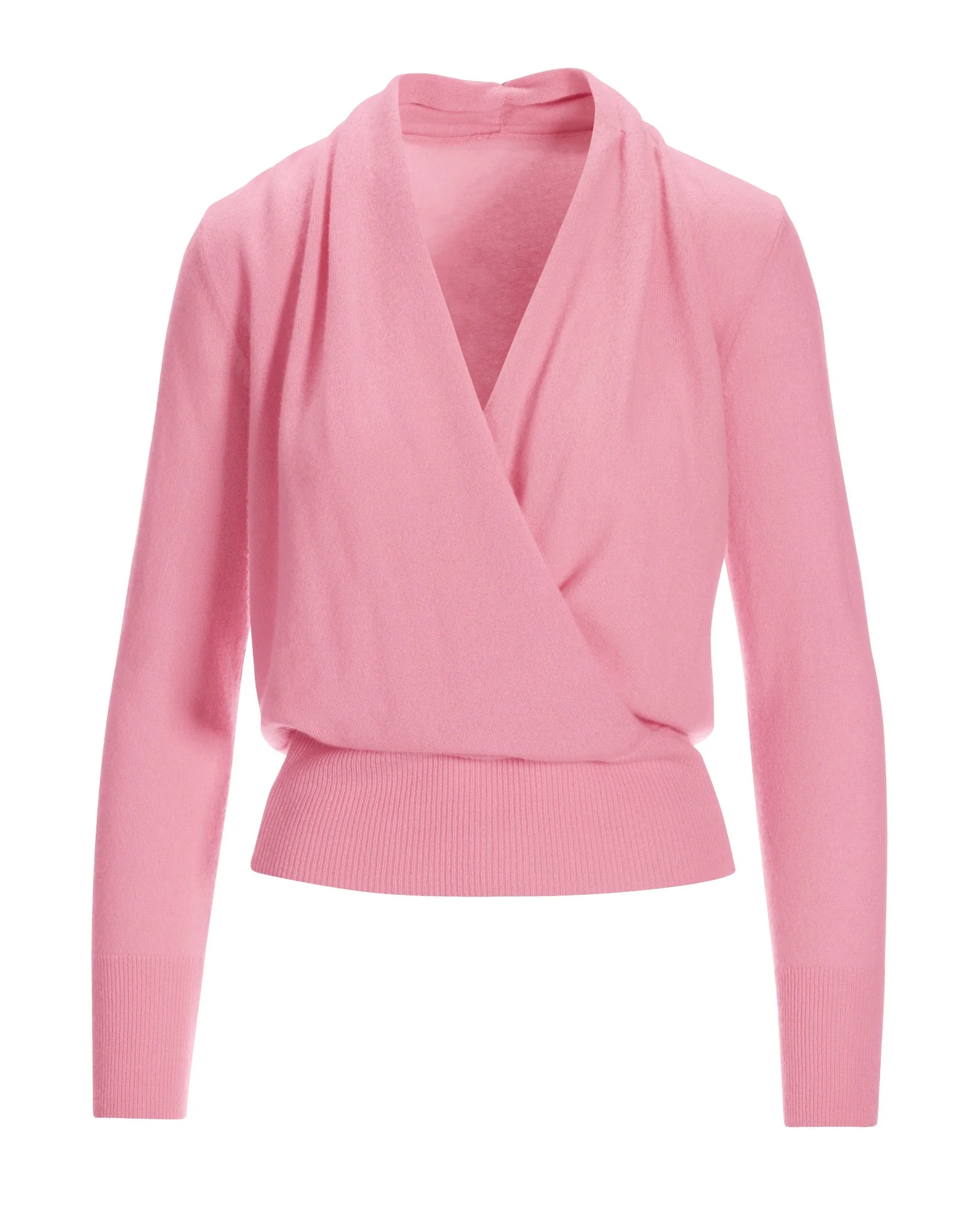Cashmere Surplice Blouson Sweater Pink - Mycitystee
