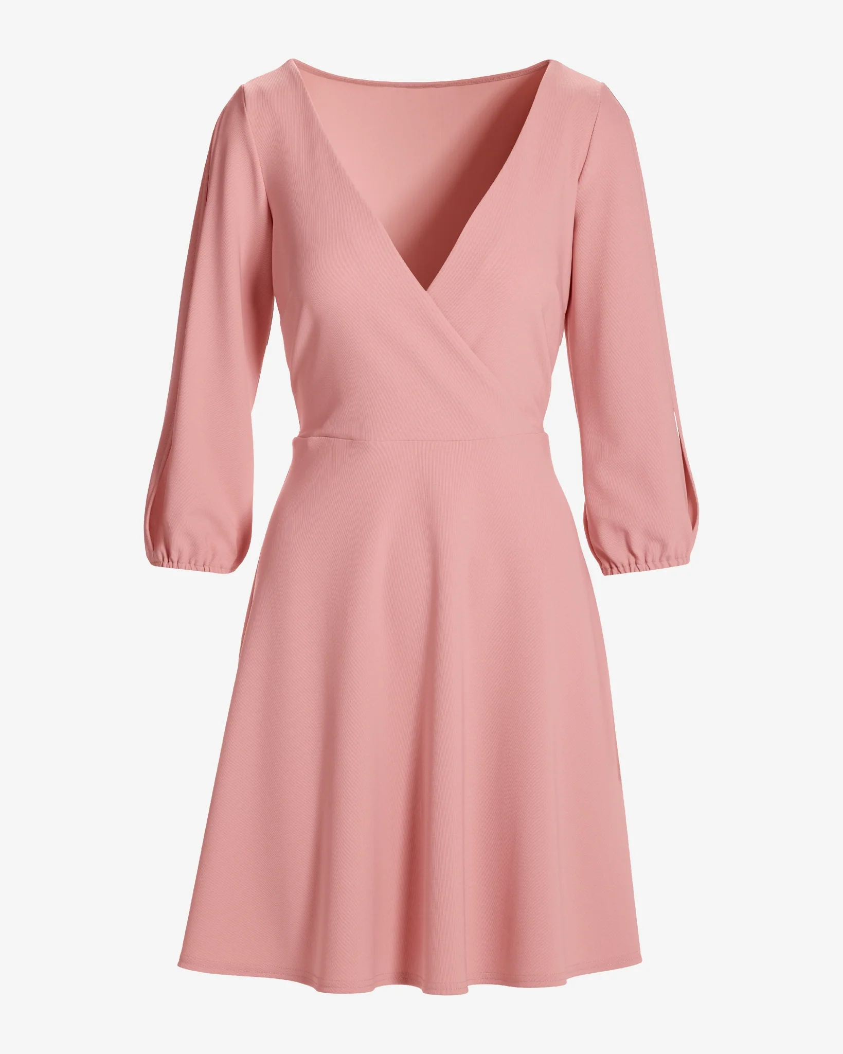 Beyond Travel Slit Sleeve Short Dress Bridal Rose - Mycitystee