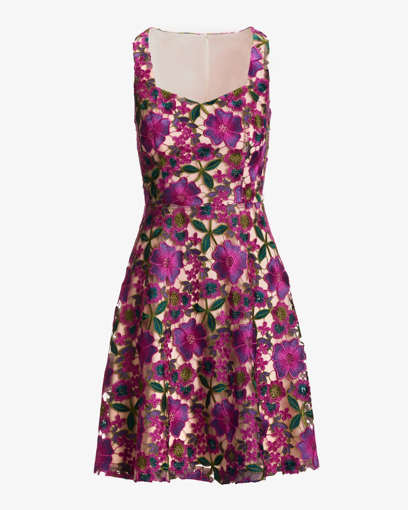 Purple Tones Floral Lace Fit and Flare Dress Purple Multi - Mycitystee