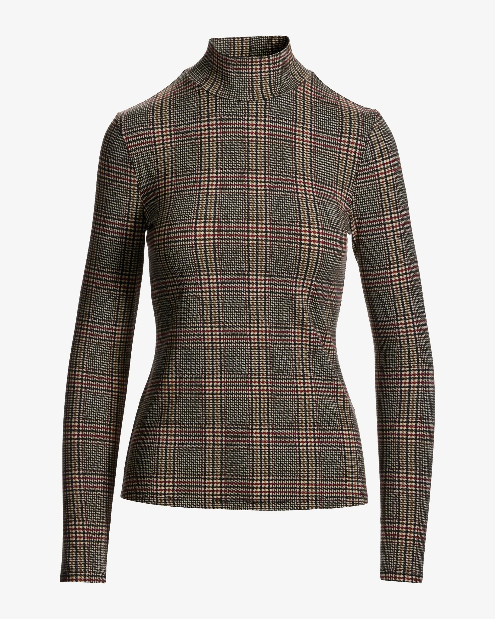 Long Sleeve Printed Turtleneck Proper Plaid - Mycitystee