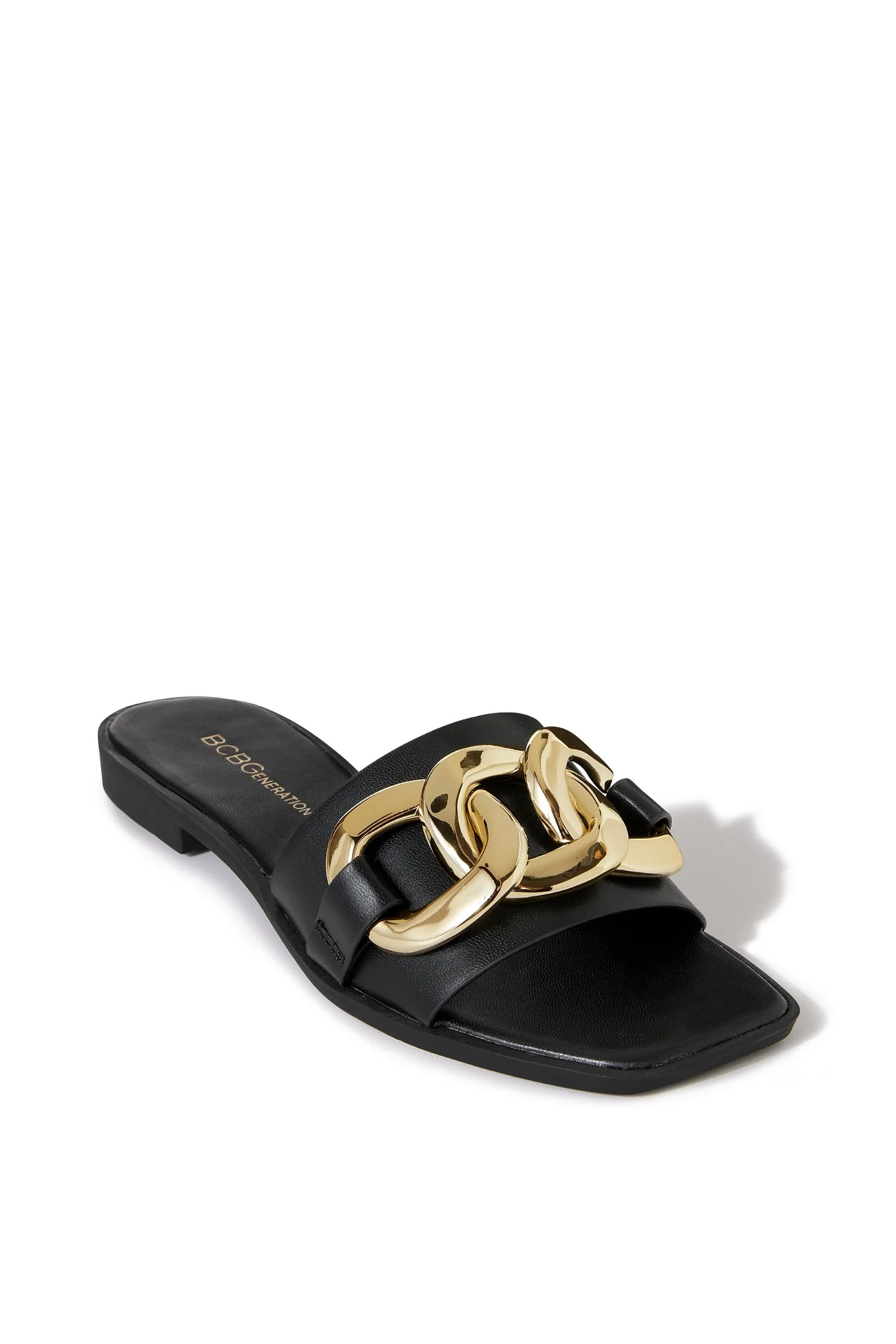 Chain Detail Slide Black - Mycitystee