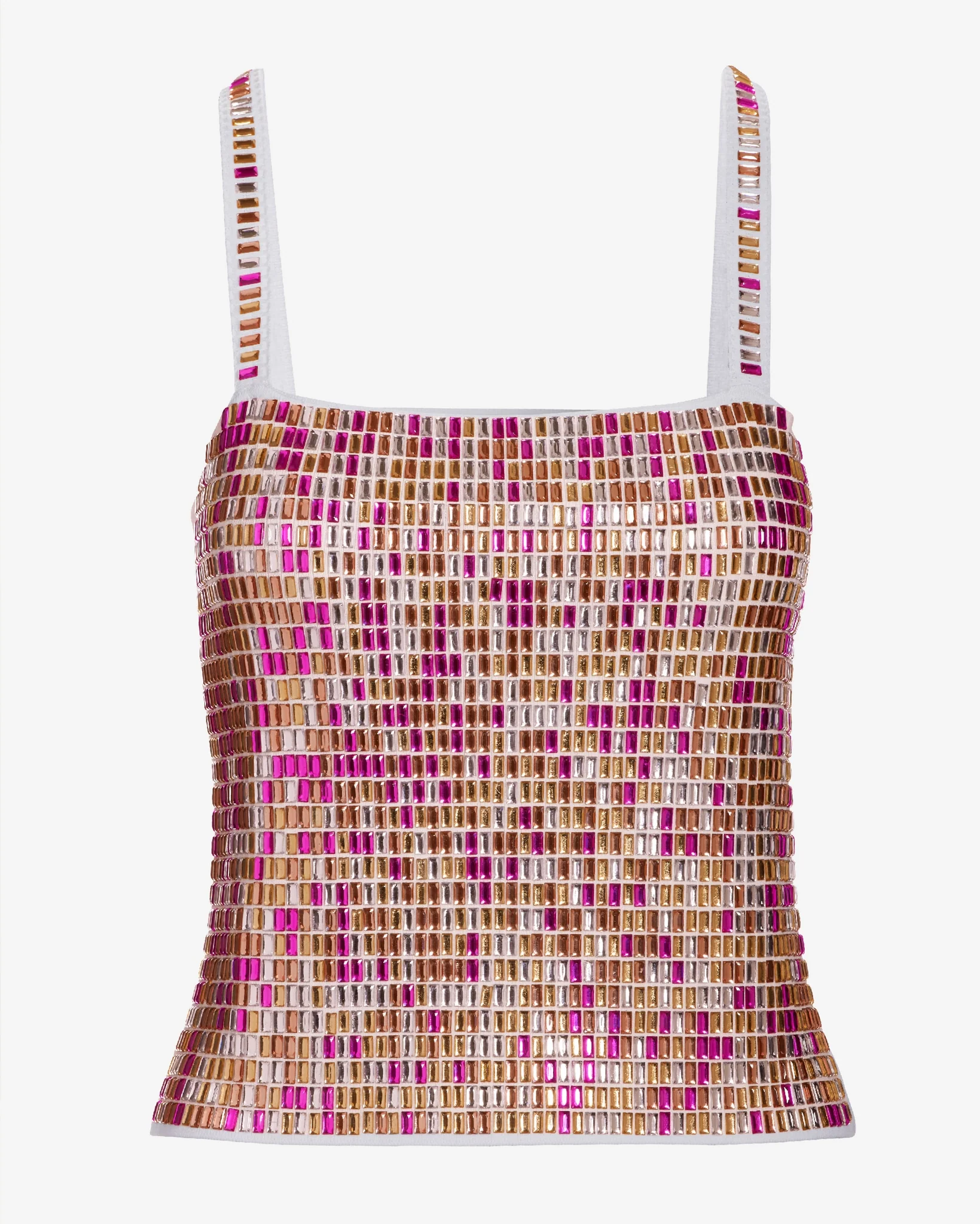 Square Neck Embellished Tank Multi - Mycitystee