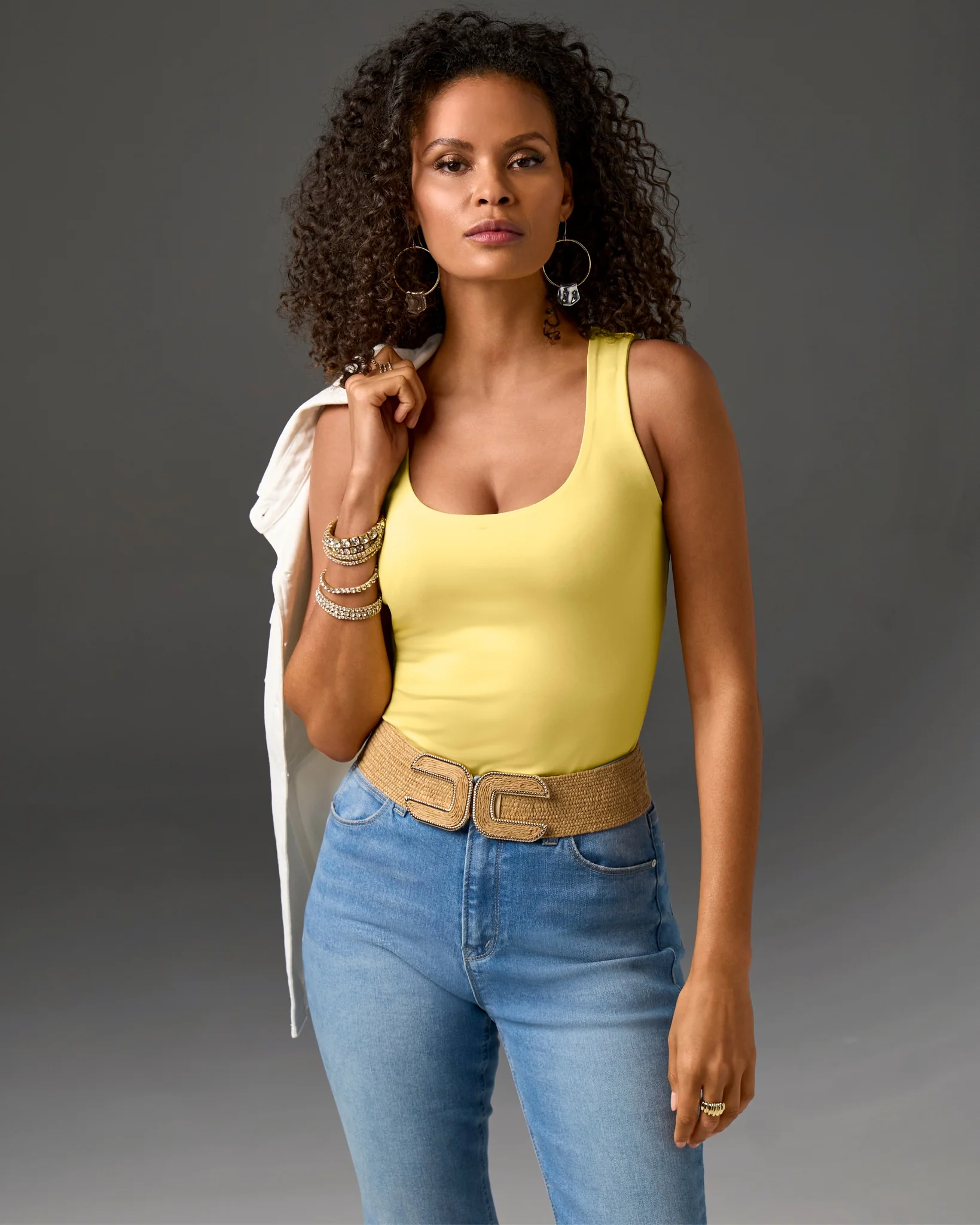 So Modern Scoop Neck Tank Top Pale Banana - Mycitystee