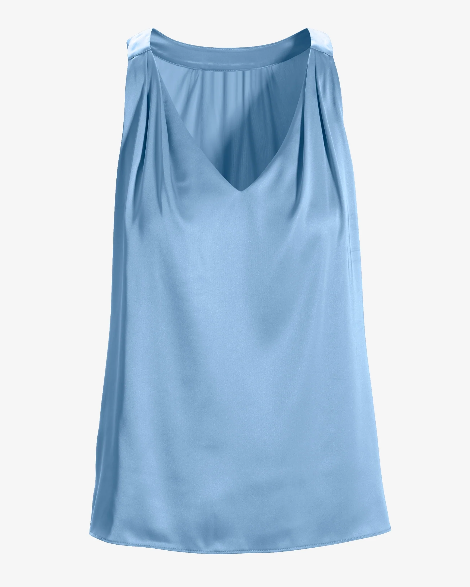 Nikki V-Neck Charmeuse Blouse Blue Bell - Mycitystee