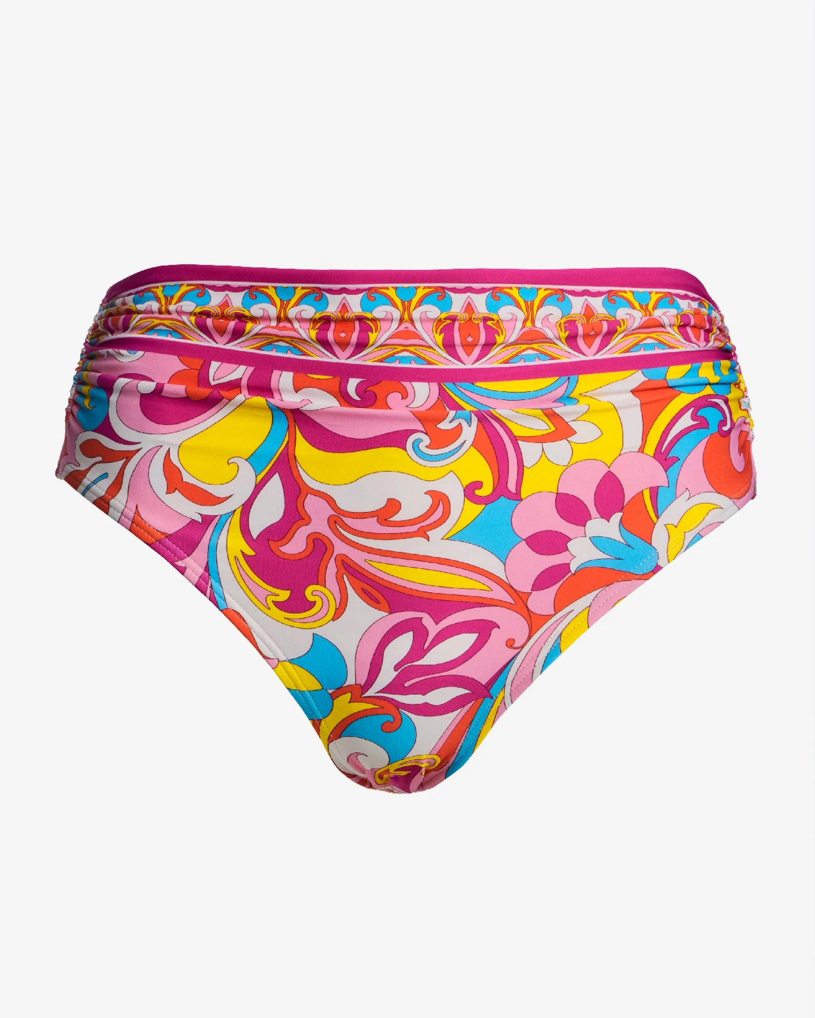 Swim Sense Print High-Waisted Bikini Bottom Tulum Abstract - Mycitystee