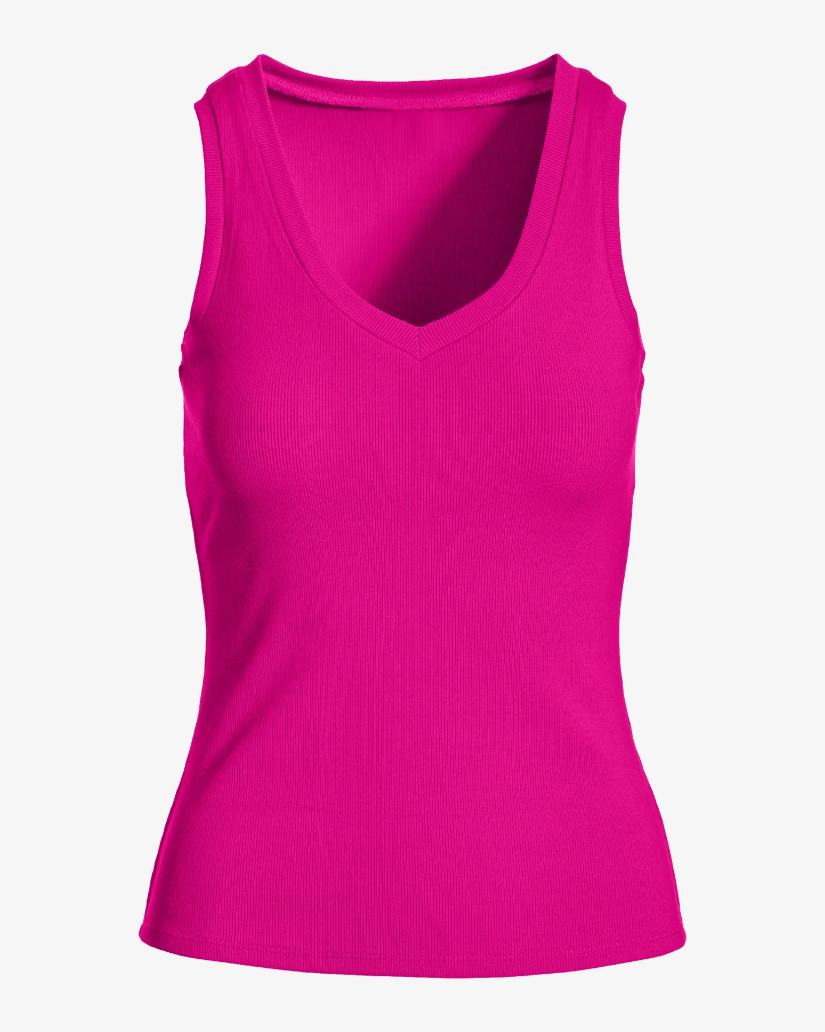 So Essential Ribbed V Neck Tank Very Berry - Mycitystee