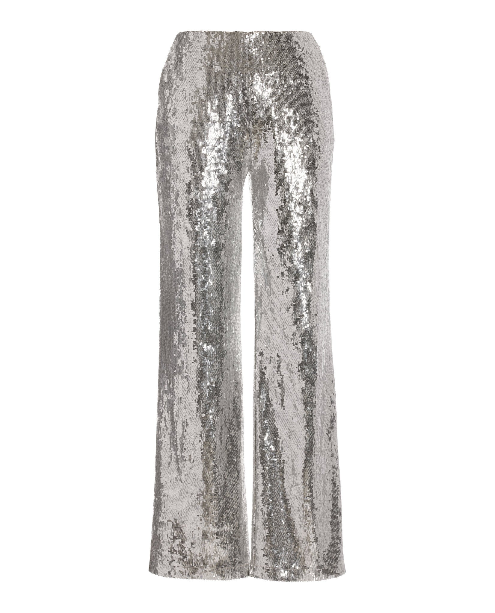 Malibu Sequin Pull On Palazzo Pant Silver - Mycitystee
