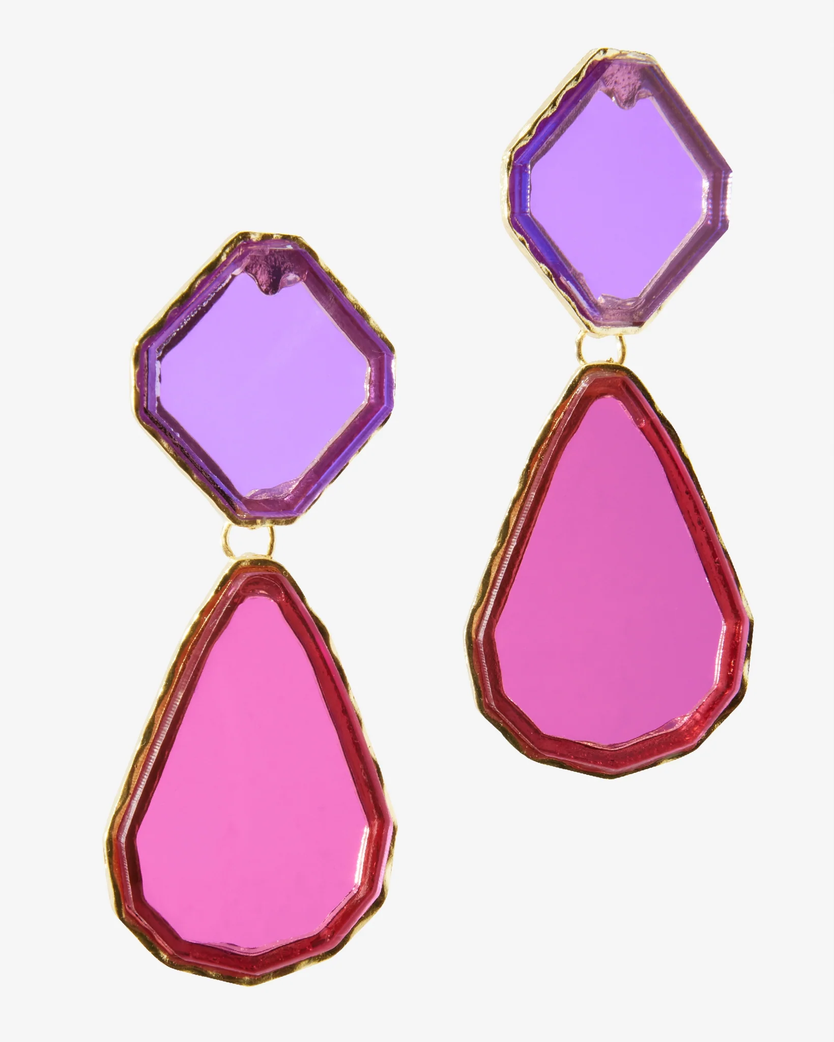 Multicolored Gem Drop Earring Pink Multi - Mycitystee