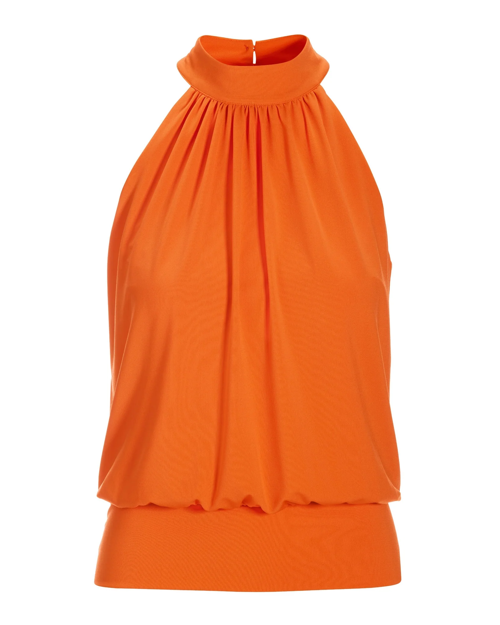 Halter Banded Bottom Mock Neck Top 2AV38 Firecracker - Mycitystee