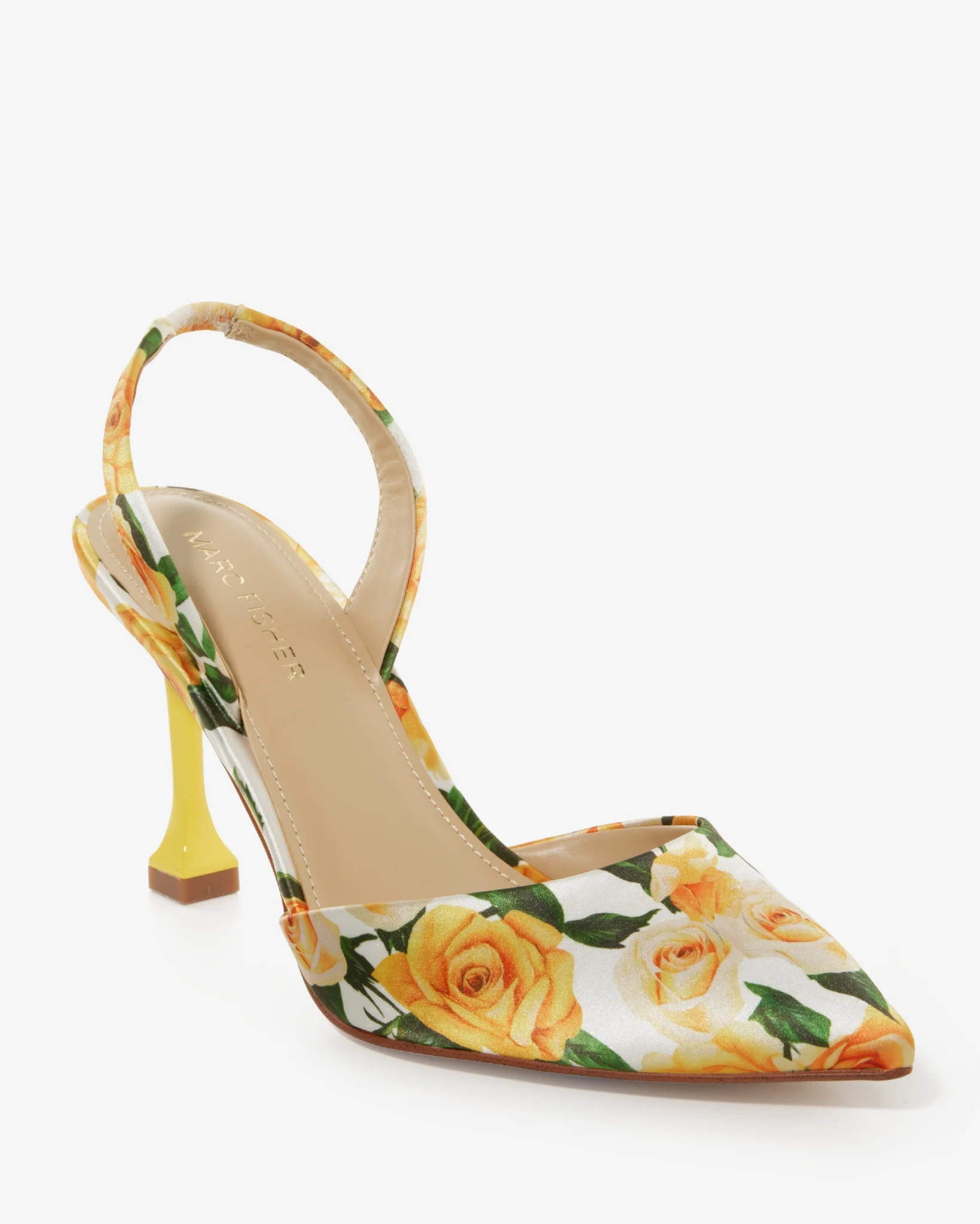 Floral Printed Heel Yellow Multi - Mycitystee