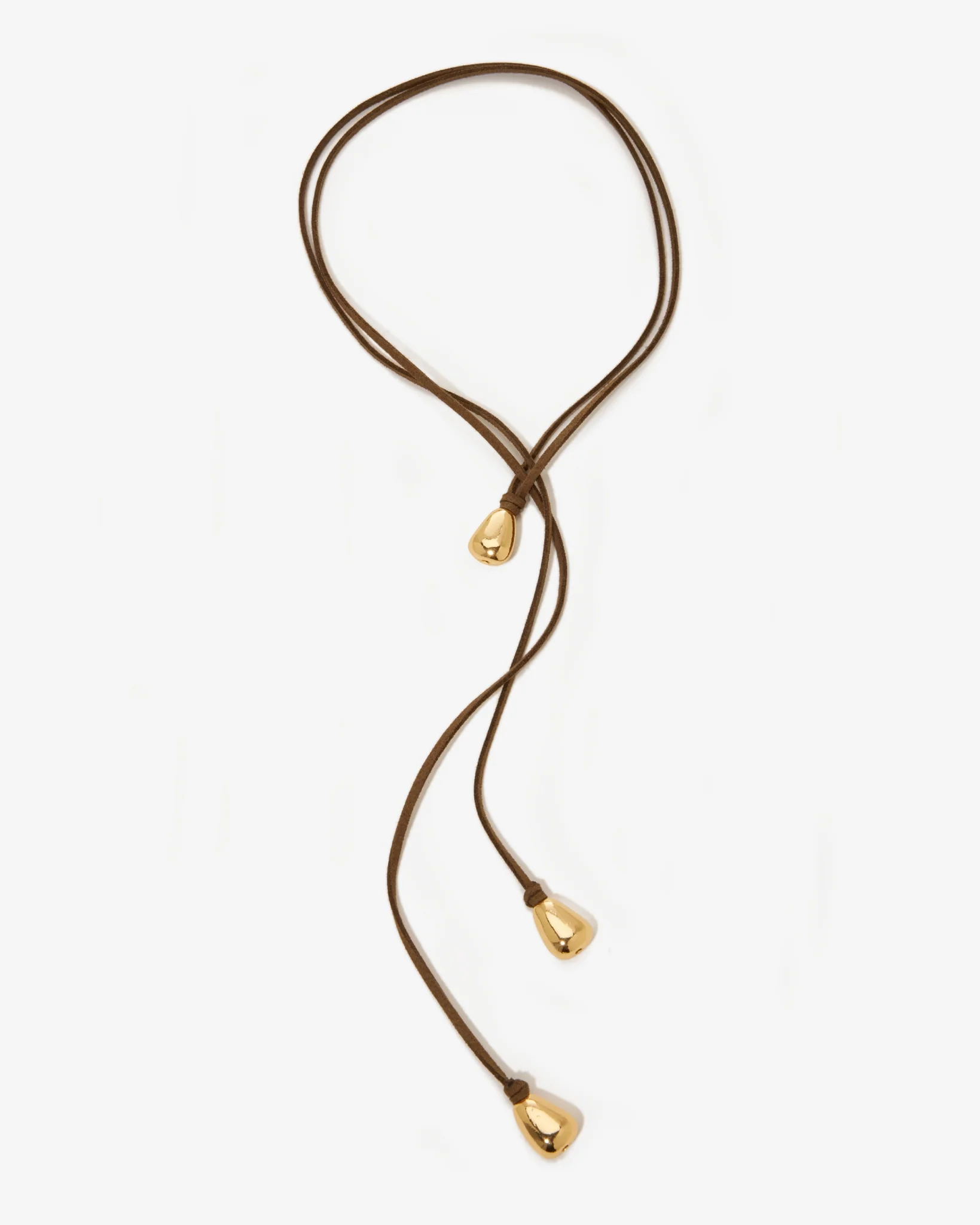 Suede Tie Necklace Brown - Mycitystee