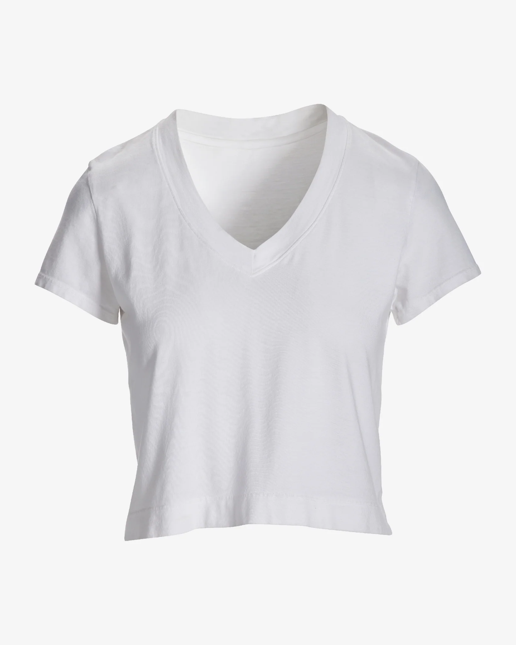 Cotton V Neck Short Sleeve Tee Pure White - Mycitystee