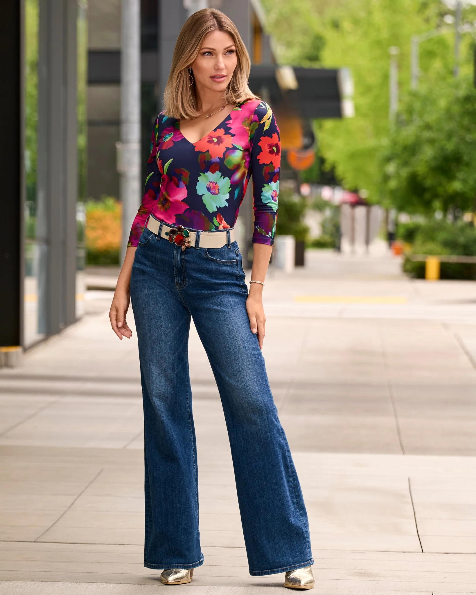 Bright Stones Buckle Belt Multi - Mycitystee