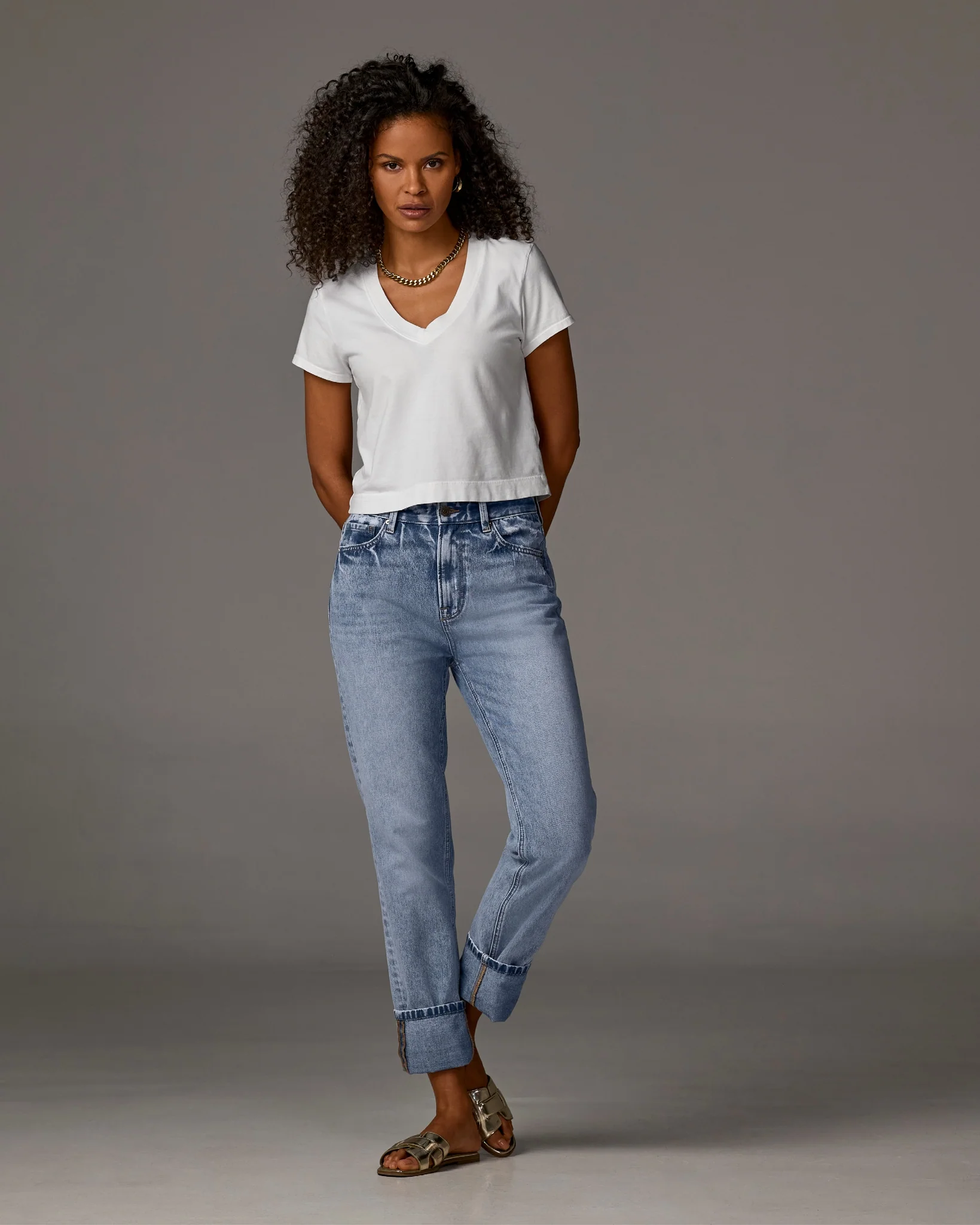 Newport Relaxed Cuffed Jean Medium Wash - Mycitystee