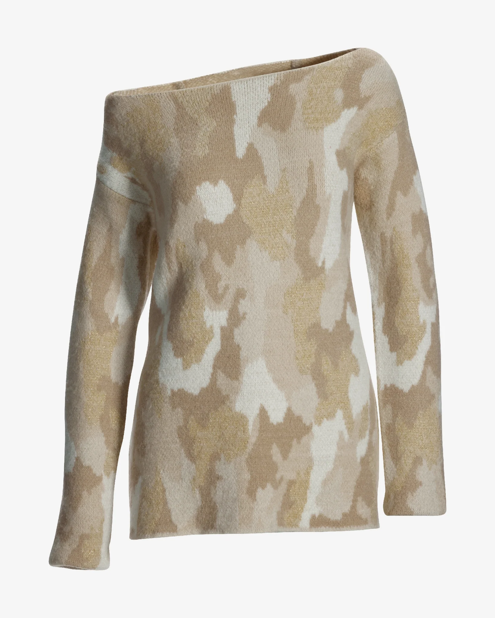 City Chic Camo Lurex Jacquard Tunic Neutral - Mycitystee