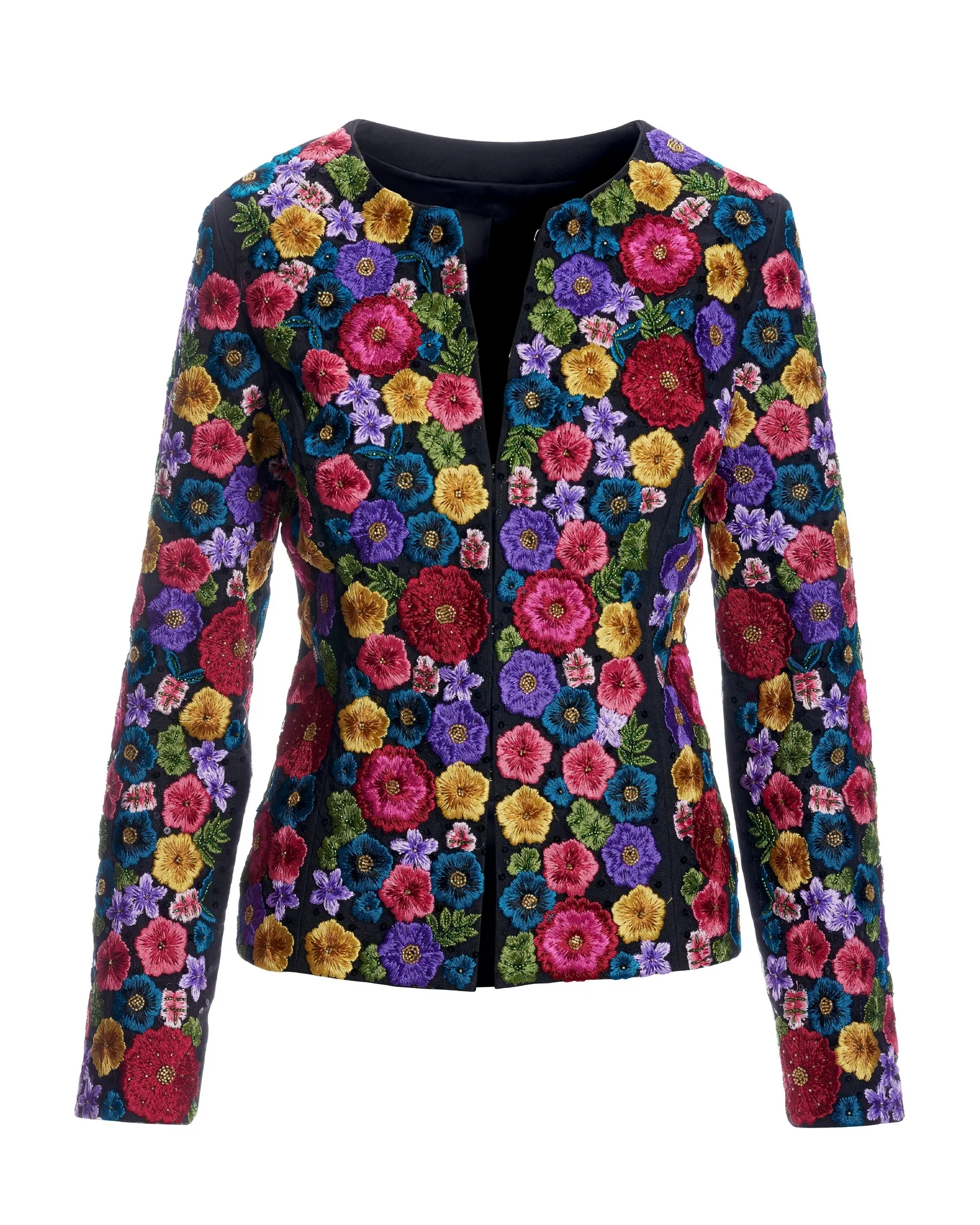 Hand Beaded and Embroidered Floral Jacket Multi - Mycitystee