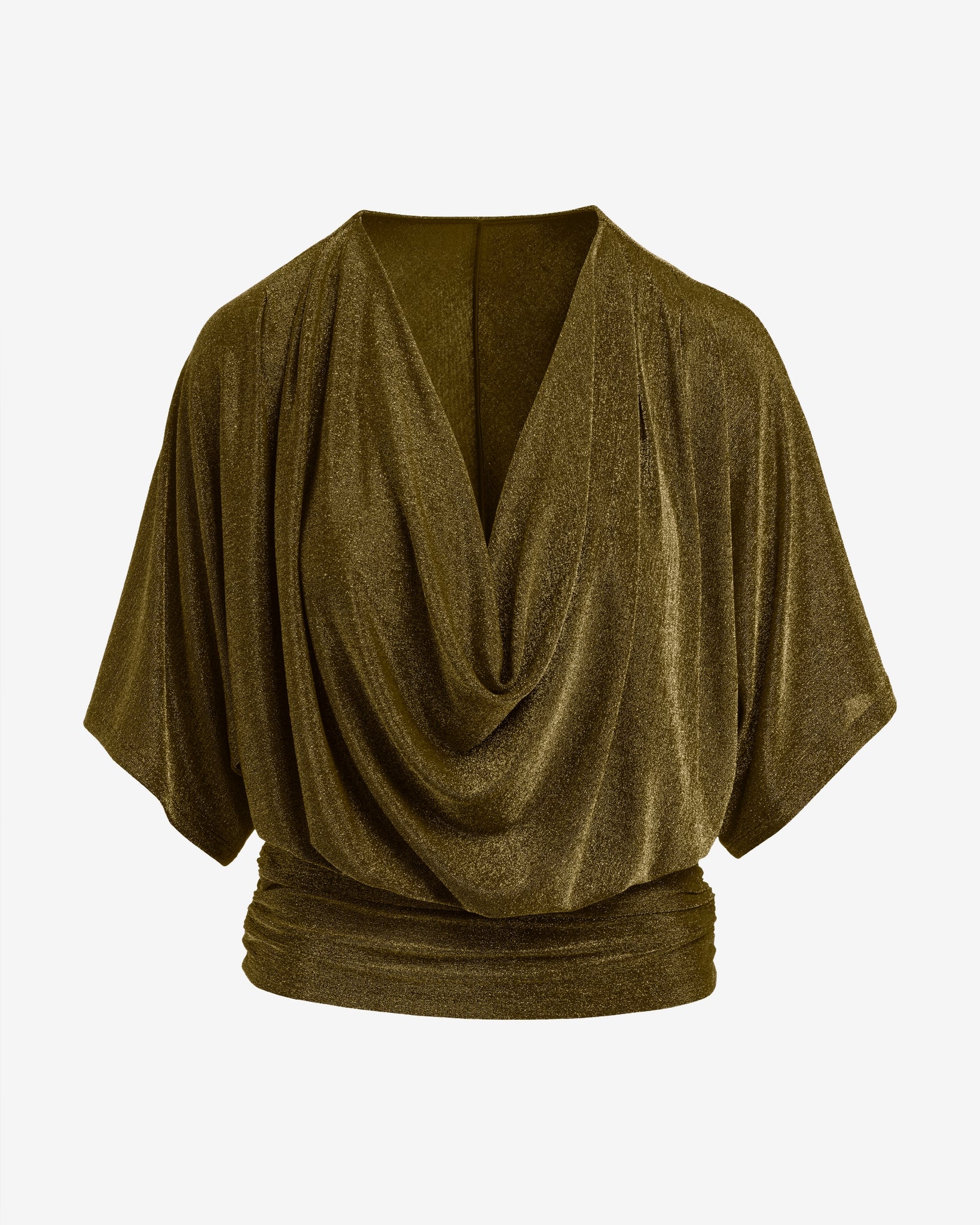 Shimmer Cowl Neck Blouson Top Copper - Mycitystee