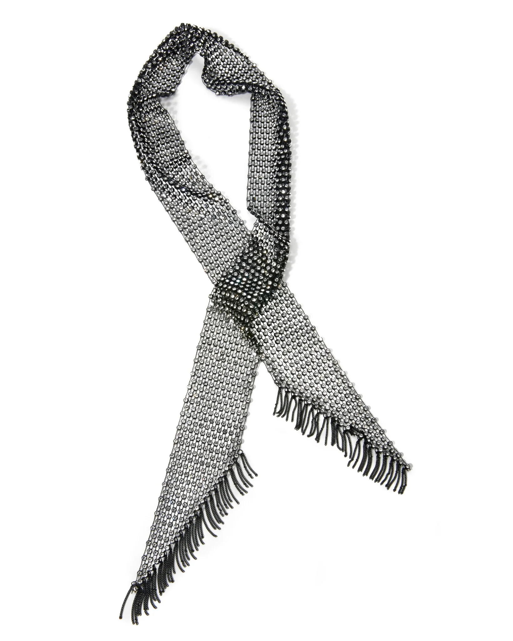 Rhinestone Wrap Necklace Black/Silver - Mycitystee