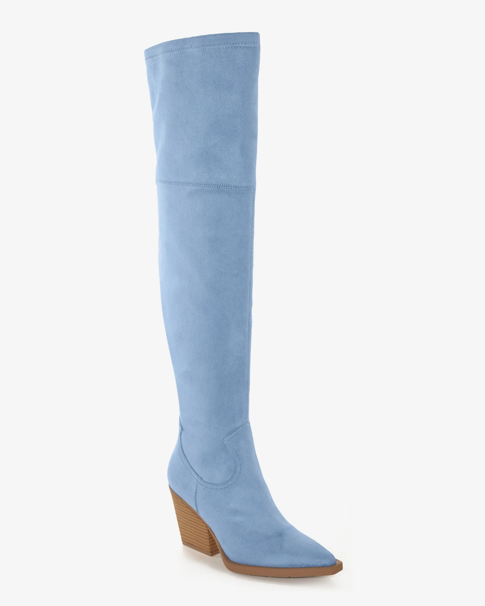 Over The Knee Western Boot Blue - Mycitystee