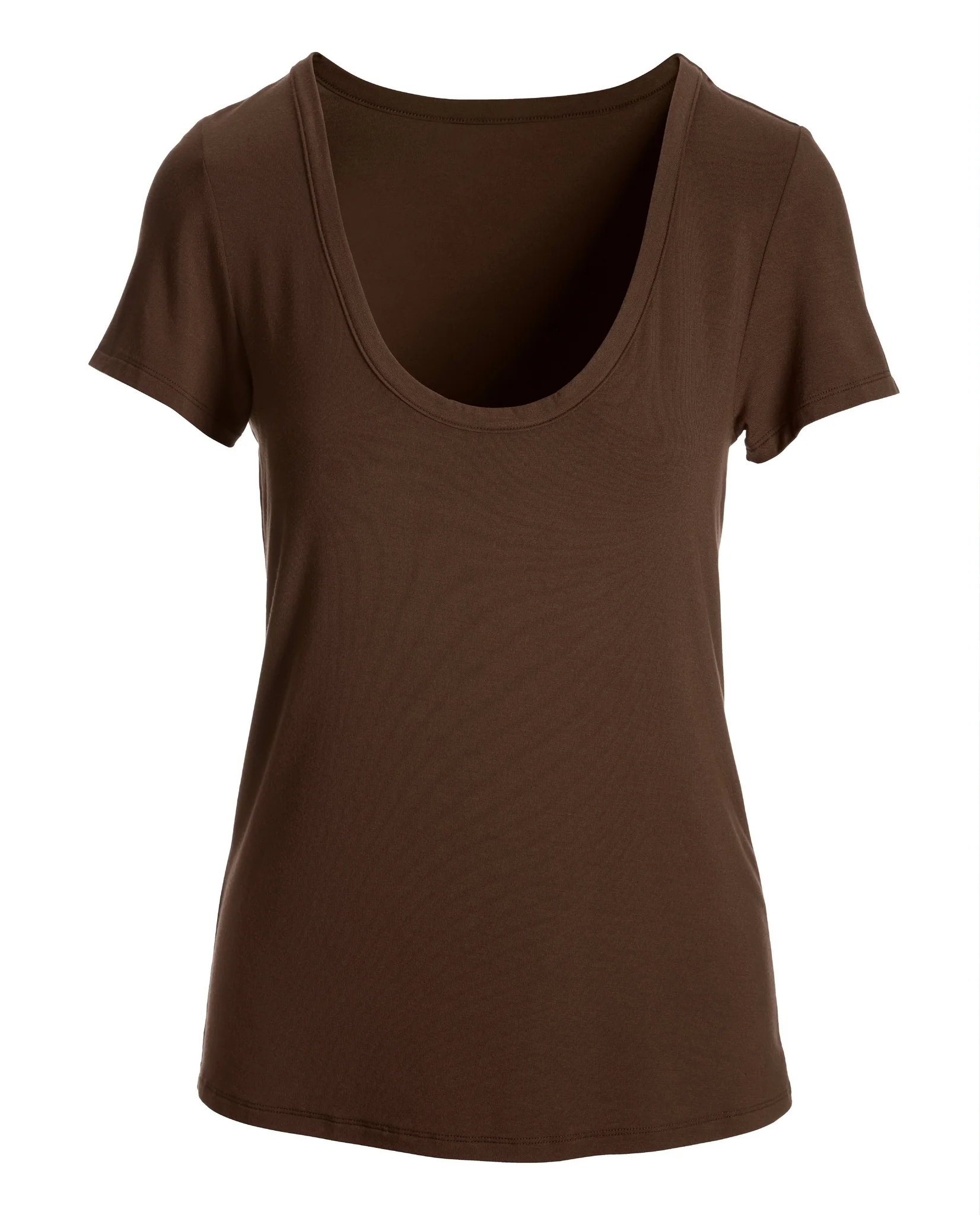 So Effortless Scoopneck T Shirt Cocoa - Mycitystee