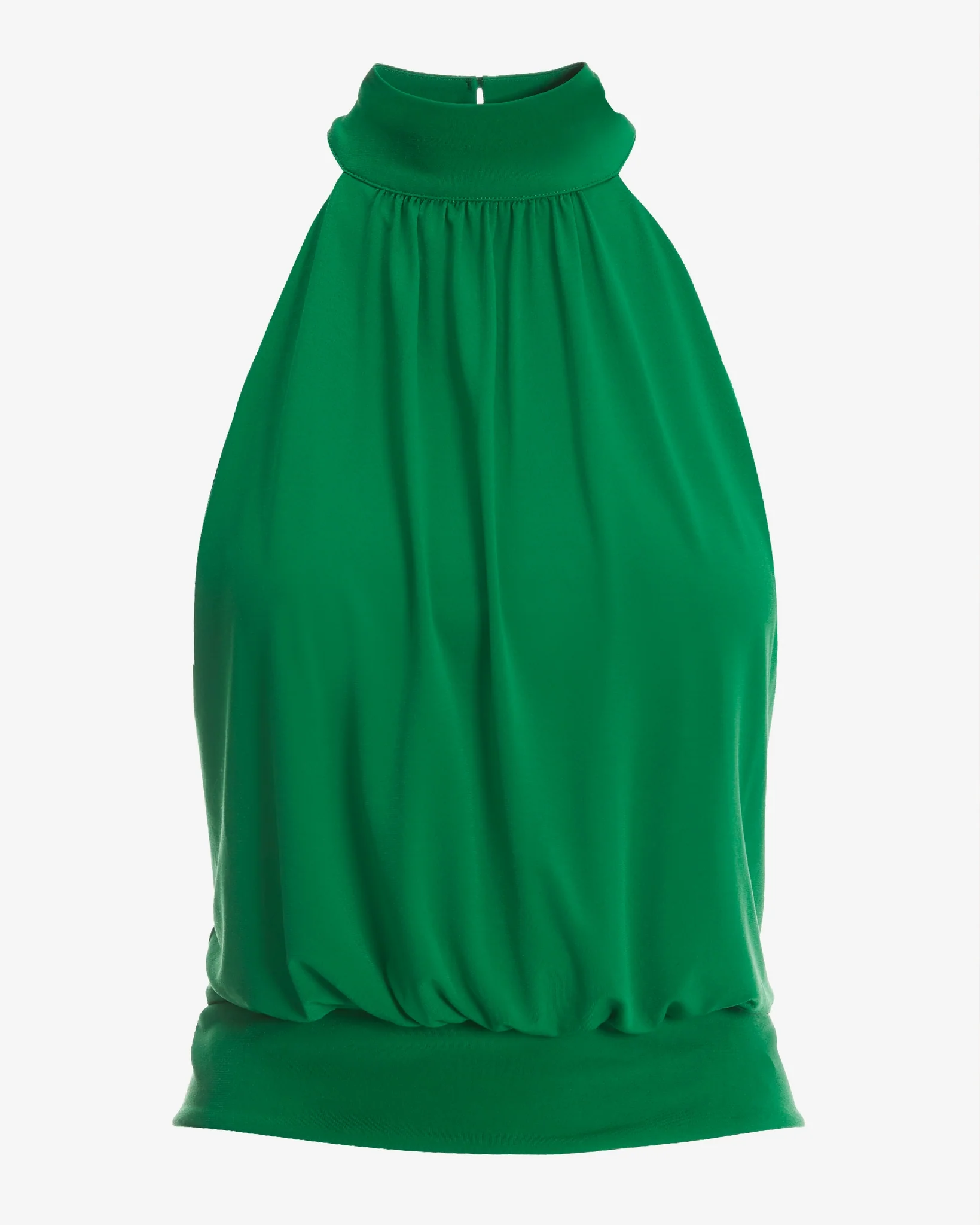 Halter Banded-Bottom Mock-Neck Knit Top Fern Green - Mycitystee