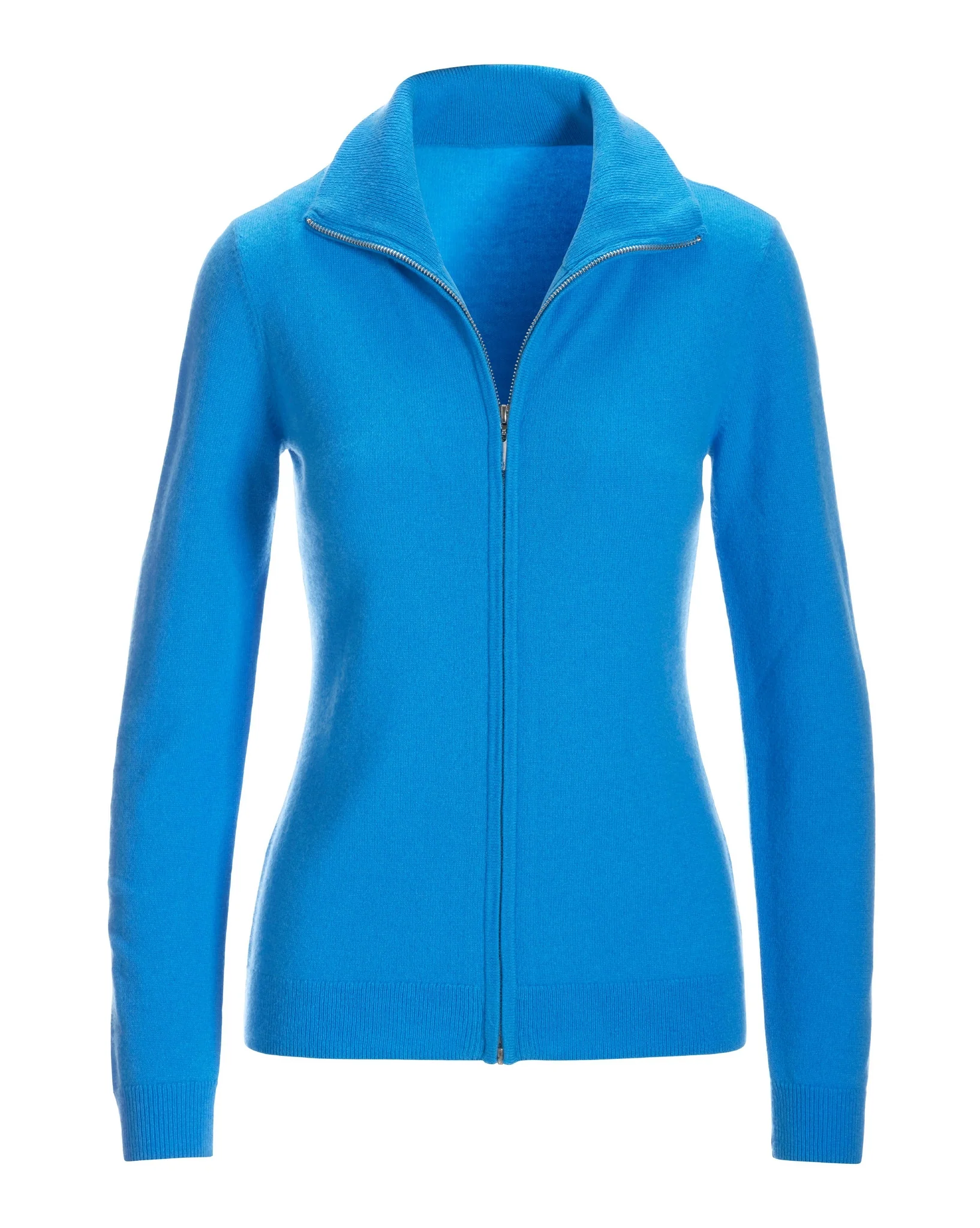 Cashmere Zip Up Cardigan Sky - Mycitystee