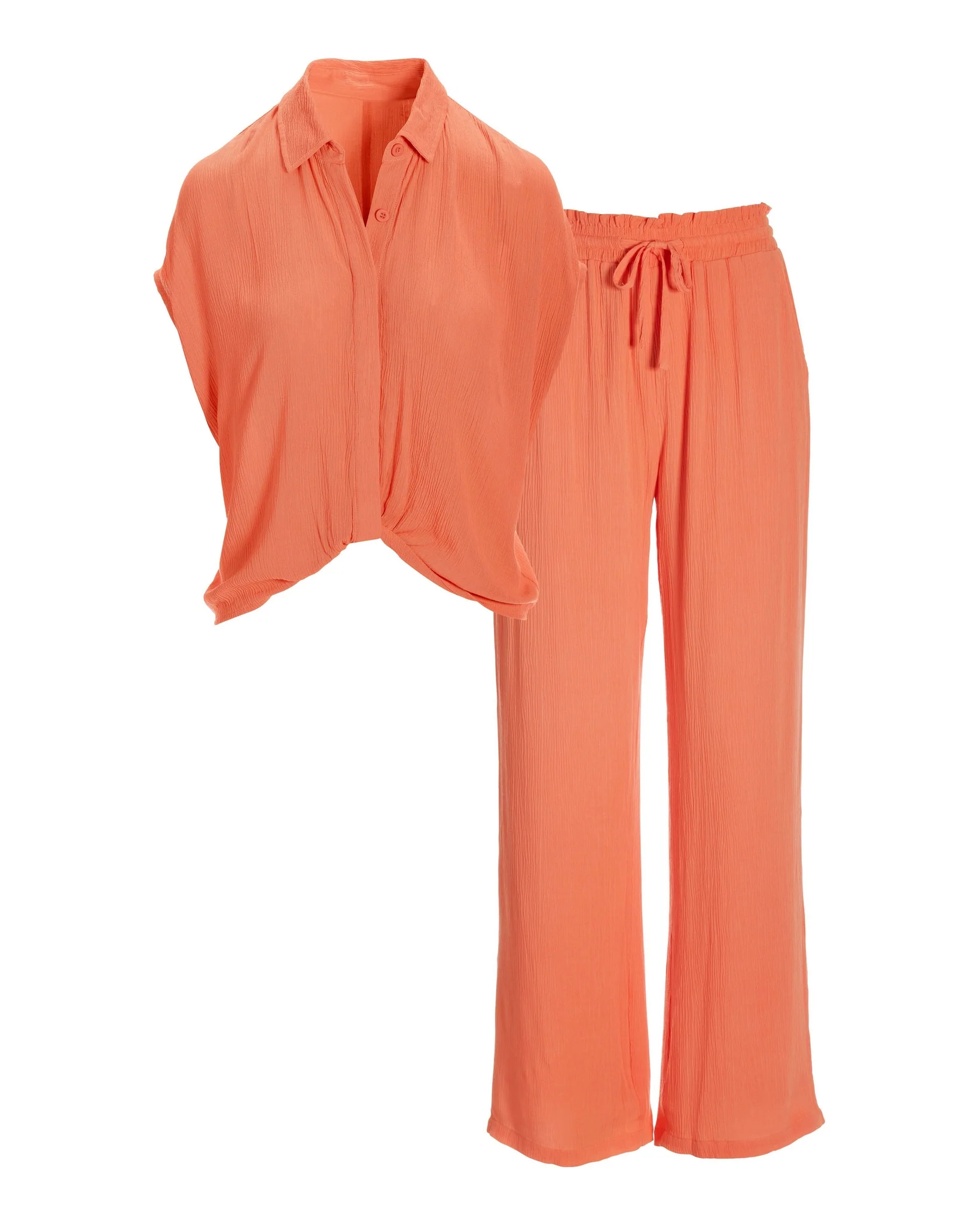 Short-Sleeve Gauze Lounge Set Desert Flower - Mycitystee