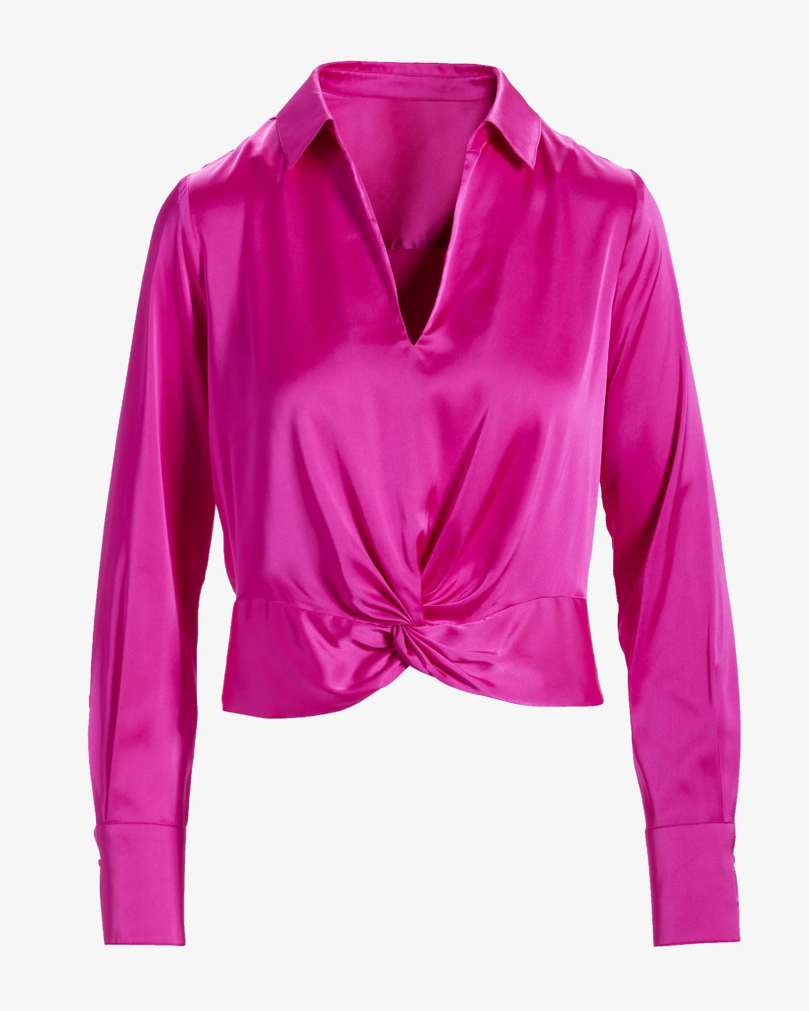 Charm Twist Chic Blouse Hot Pink - Mycitystee