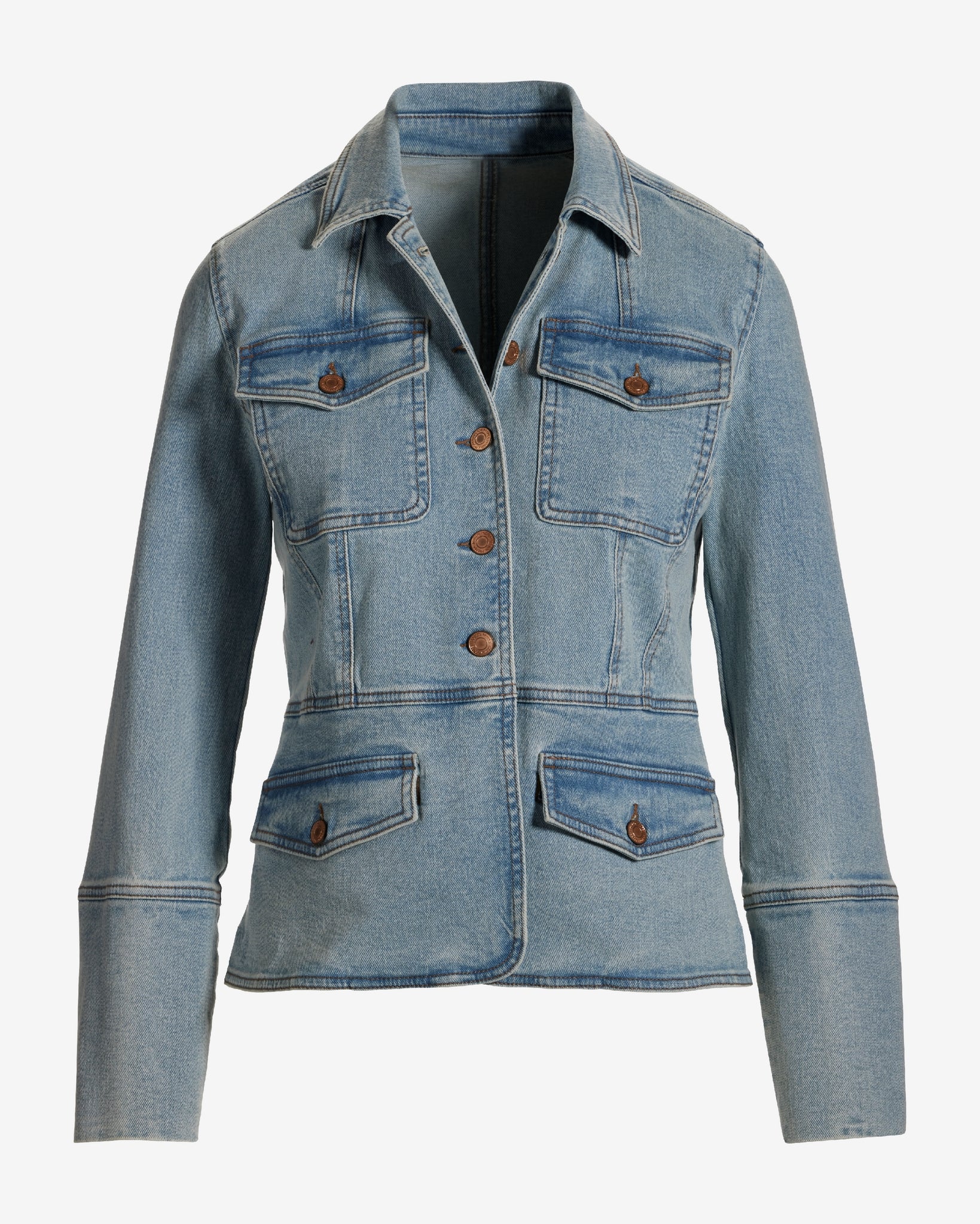 Patch Pocket Chic Denim Jacket Light Wash - Mycitystee