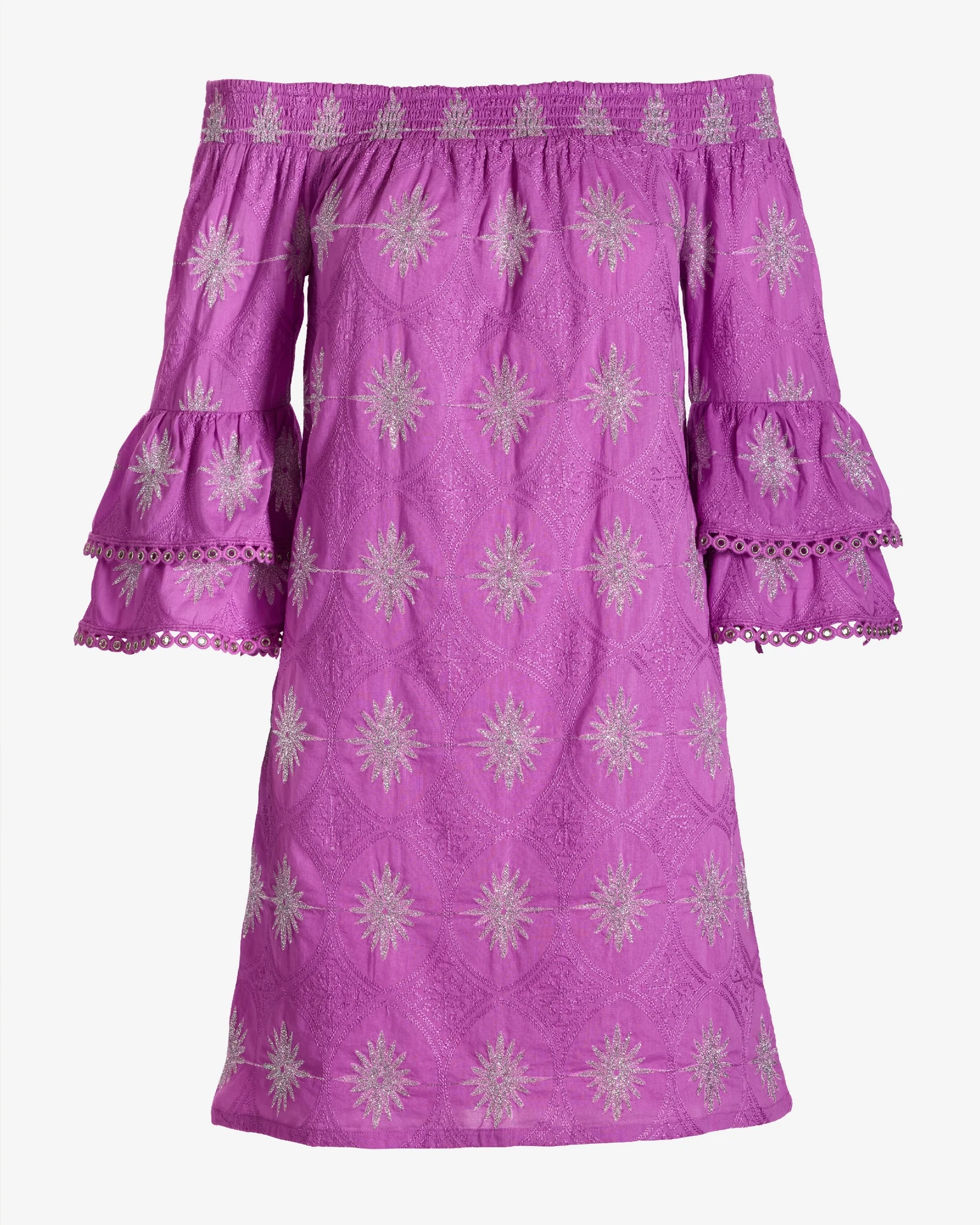 Metallic Detail Off-The-Shoulder Dress Bodacious - Mycitystee