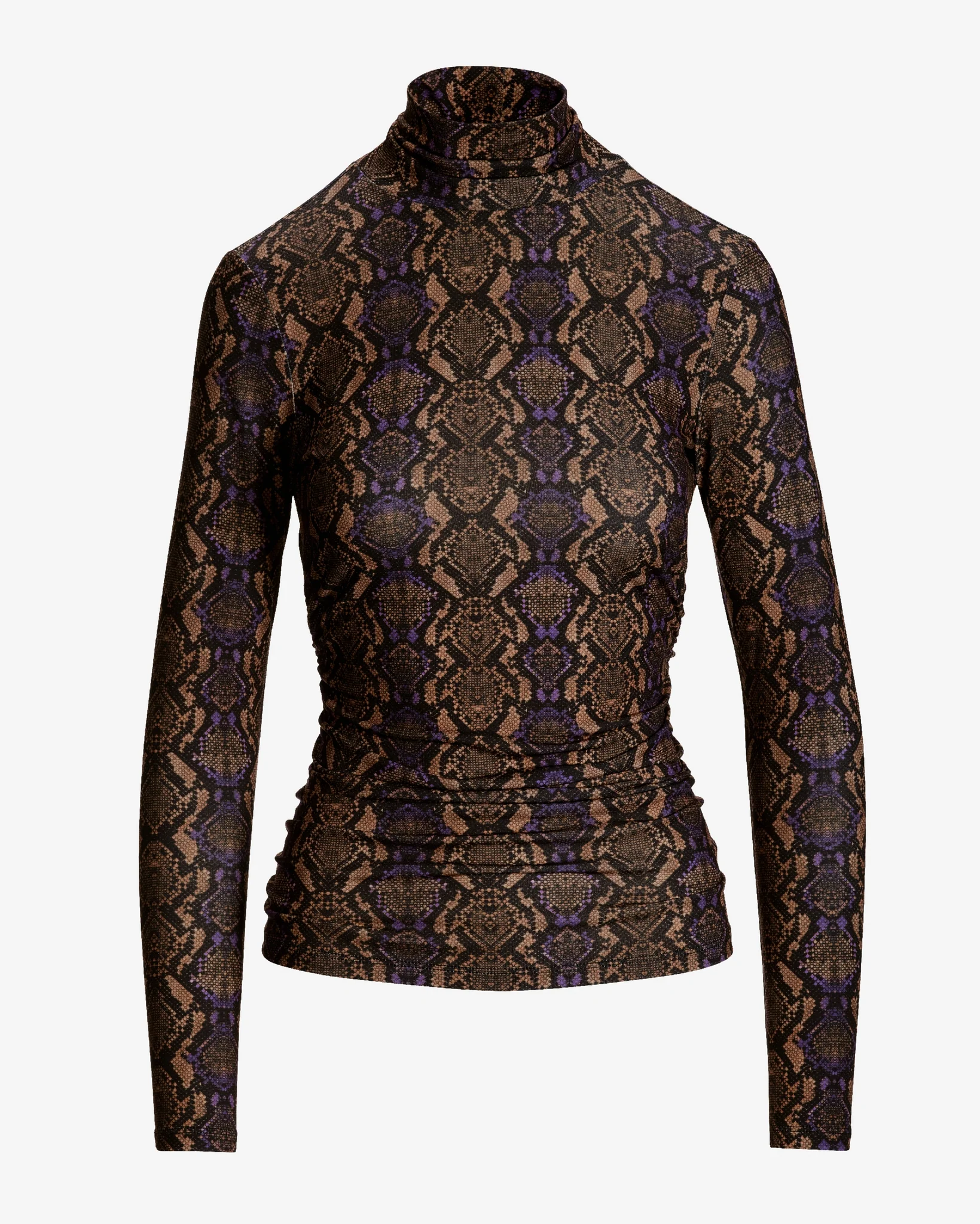 So Chic London Python Turtleneck Top Brown/Purple - Mycitystee